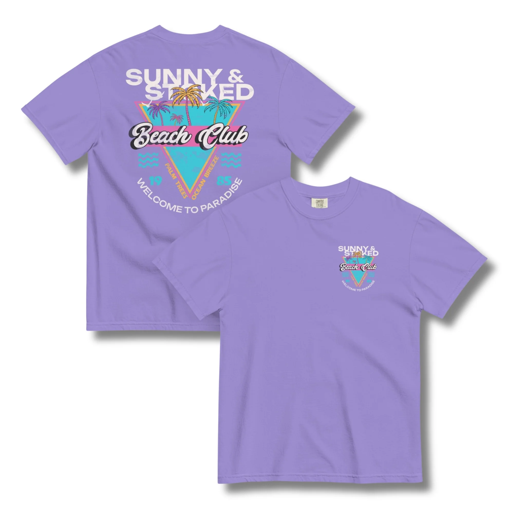 Beach Club Short Sleeve T-Shirt in Violet - Image 2