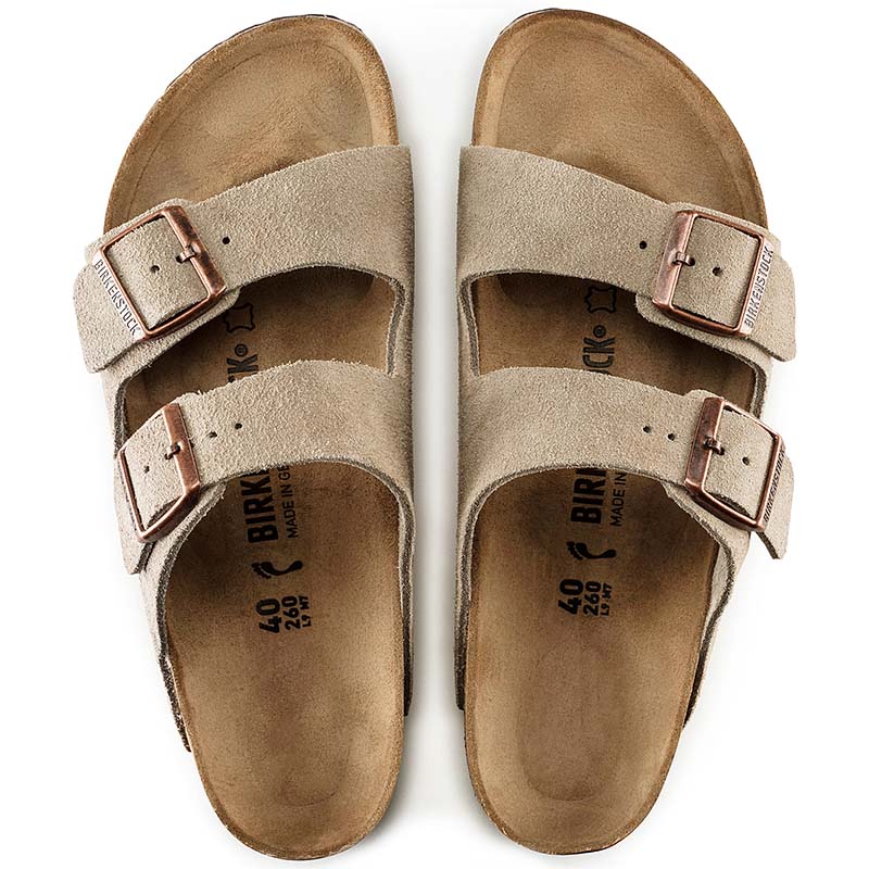 Women's Arizona Suede Leather Sandals in Taupe - Image 3