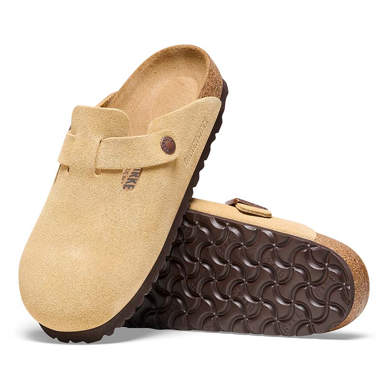 Women's Boston Suede Leather Slip On Shoes in Latte Cream - Image 3