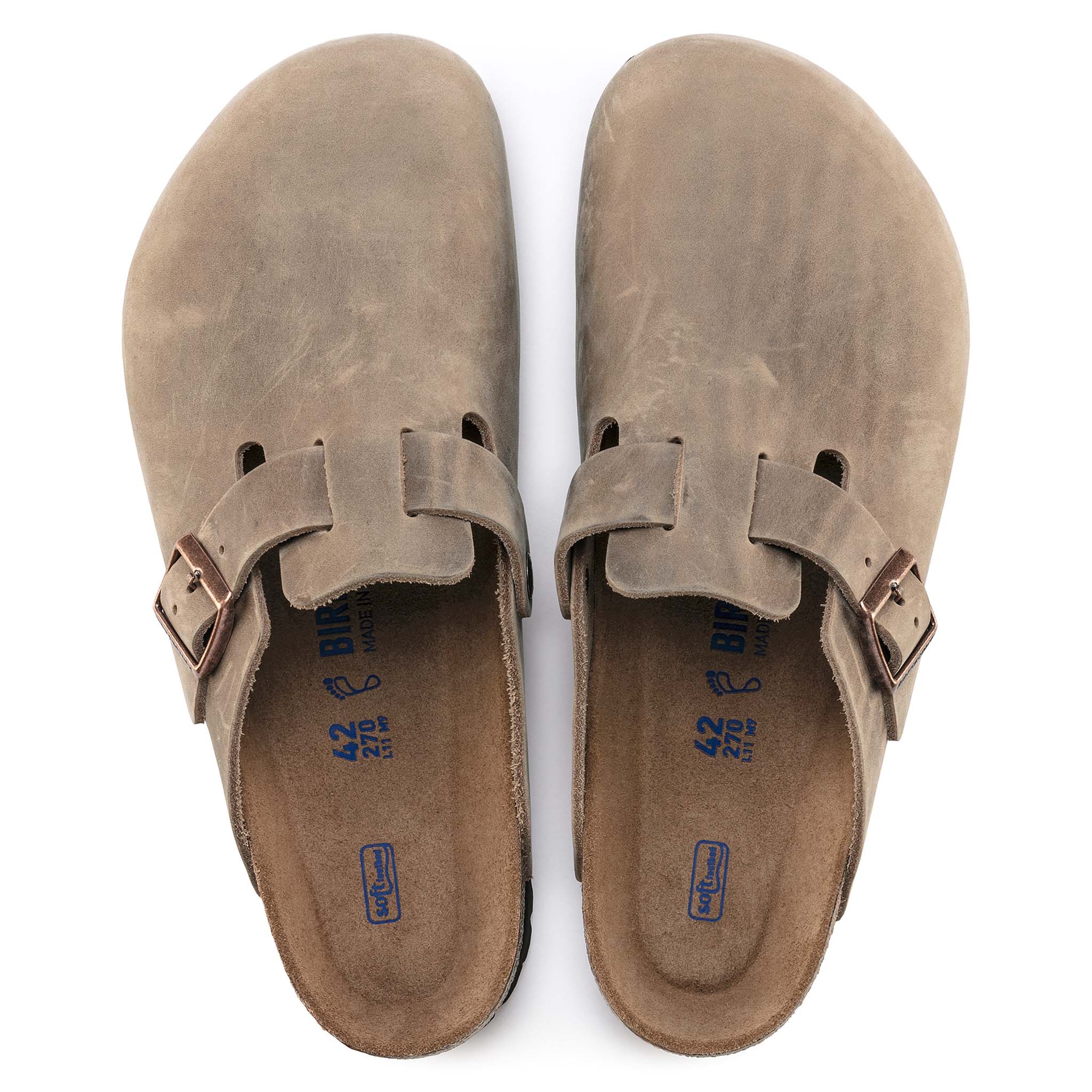 Boston Suede Leather Soft Footbed Slip On Shoes in Tobacco - Image 2
