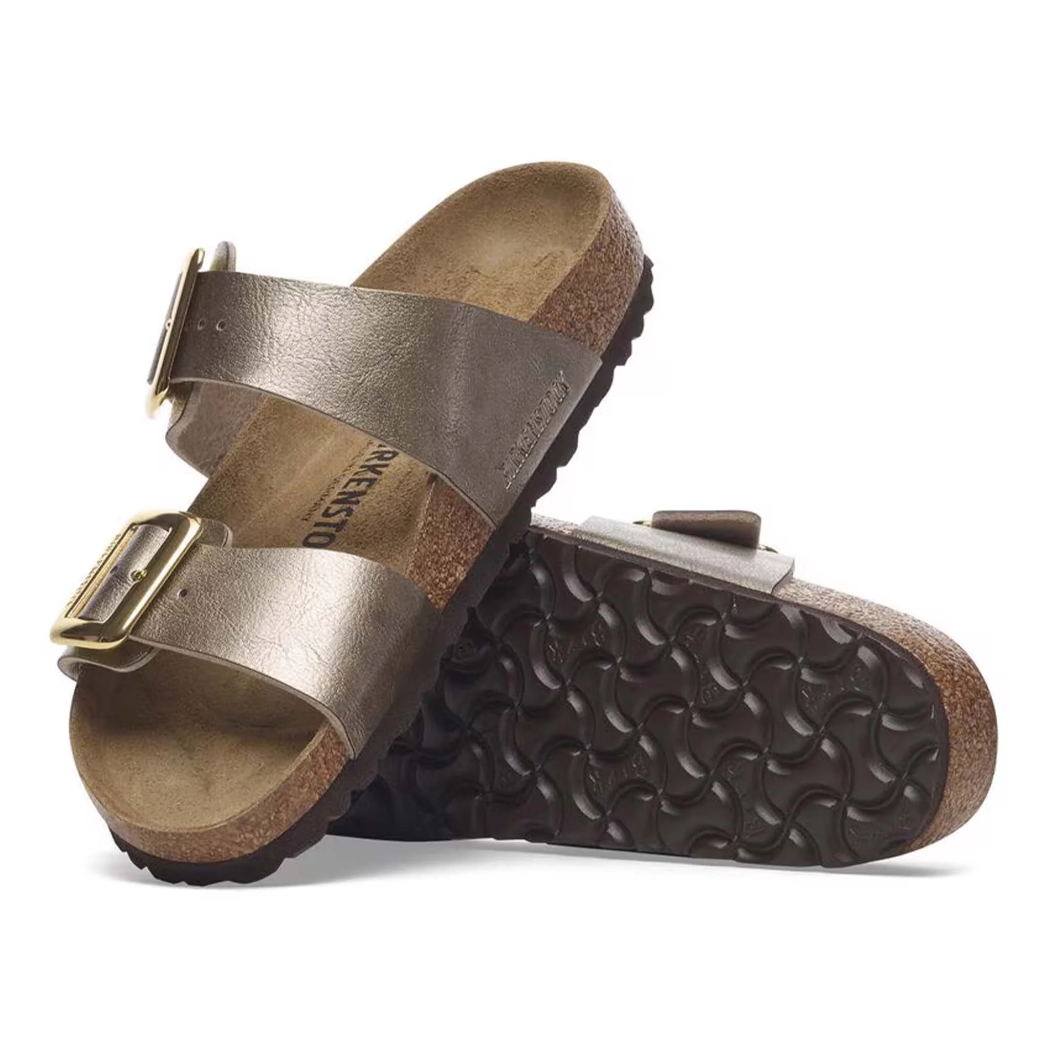 Sydney Luxe Buckle Sandals in Taupe - Image 5