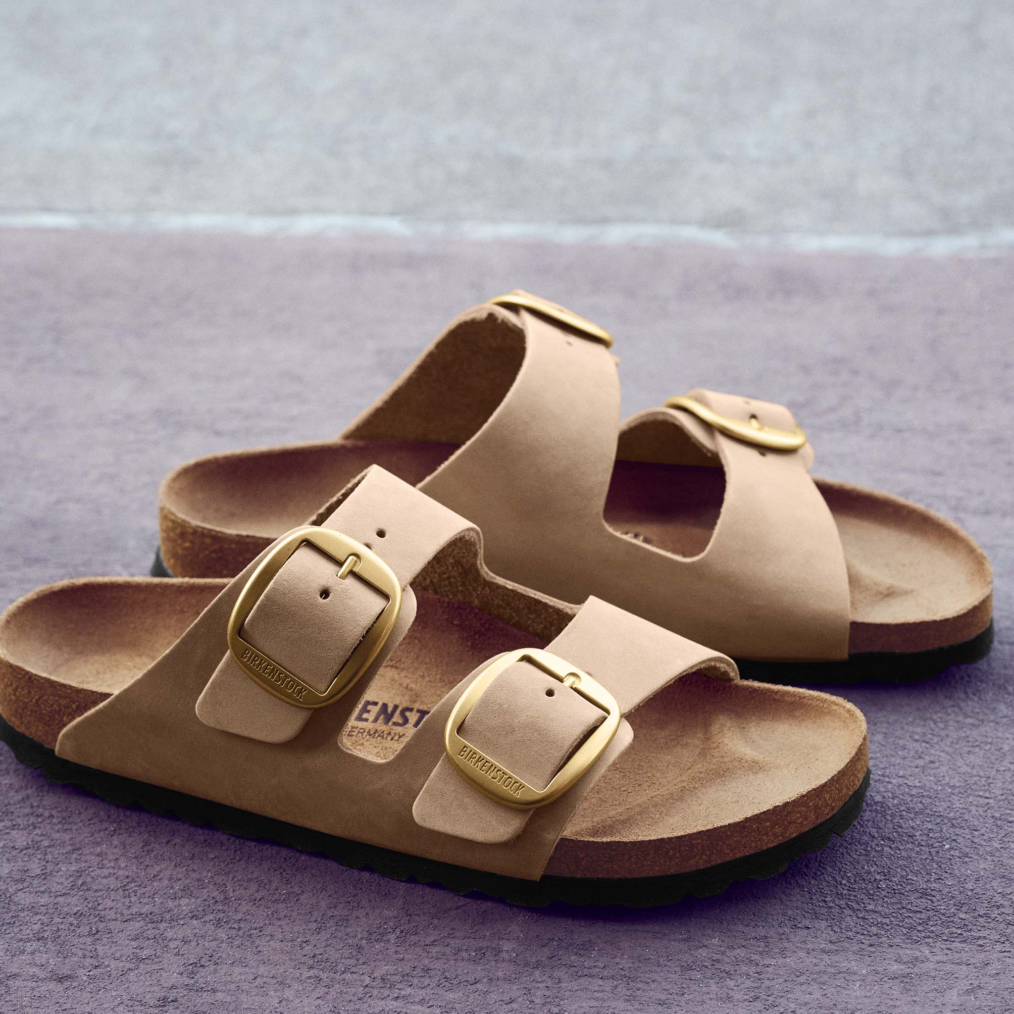 Women's Arizona Leather Big Buckle Sandals in Sandcastle - Image 2