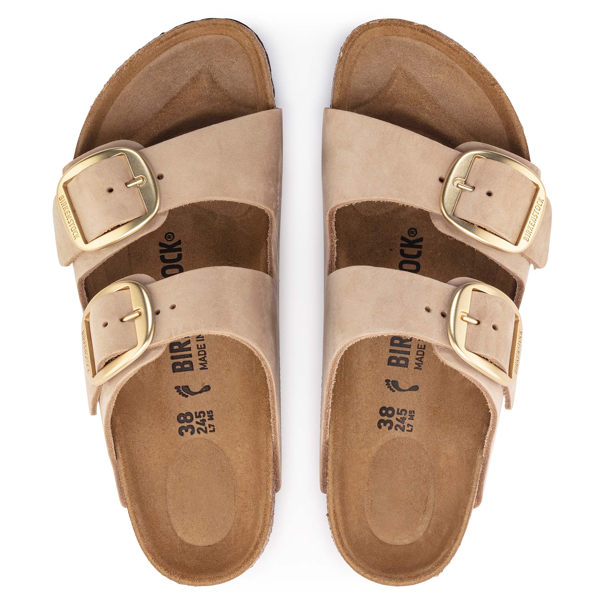 Women's Arizona Leather Big Buckle Sandals in Sandcastle - Image 6