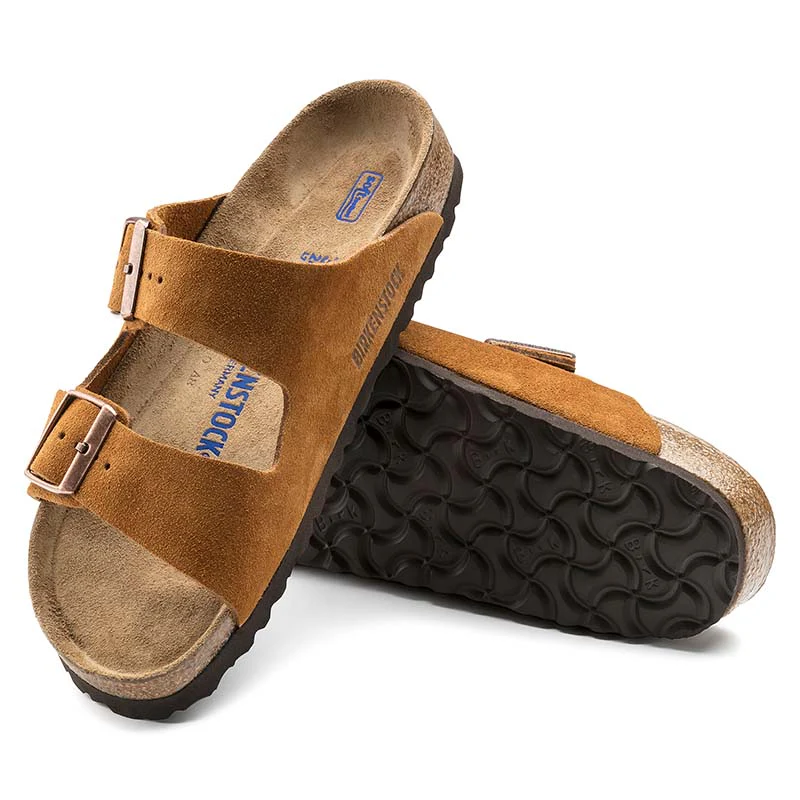 Women's Arizona Soft Footbed Suede Leather Sandals in Mink - Image 2