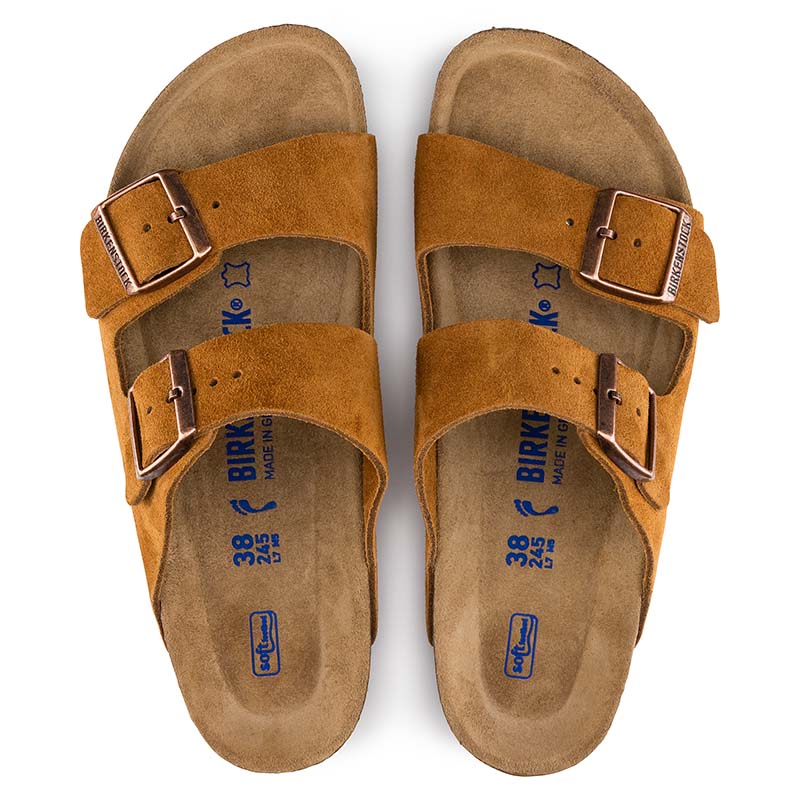 Women's Arizona Soft Footbed Suede Leather Sandals in Mink - Image 3