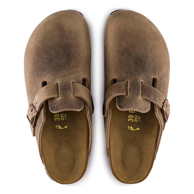 Women's Boston Oiled Leather Slip On Shoes in Tobacco - Image 3