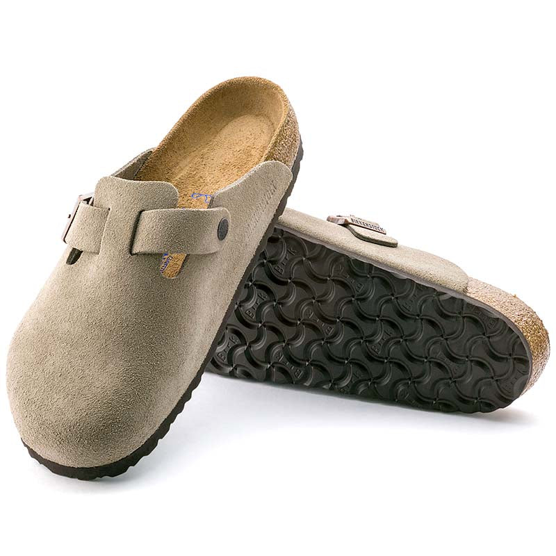Women's Boston Suede Leather Soft Footbed Slip On Shoes in Taupe - Image 3