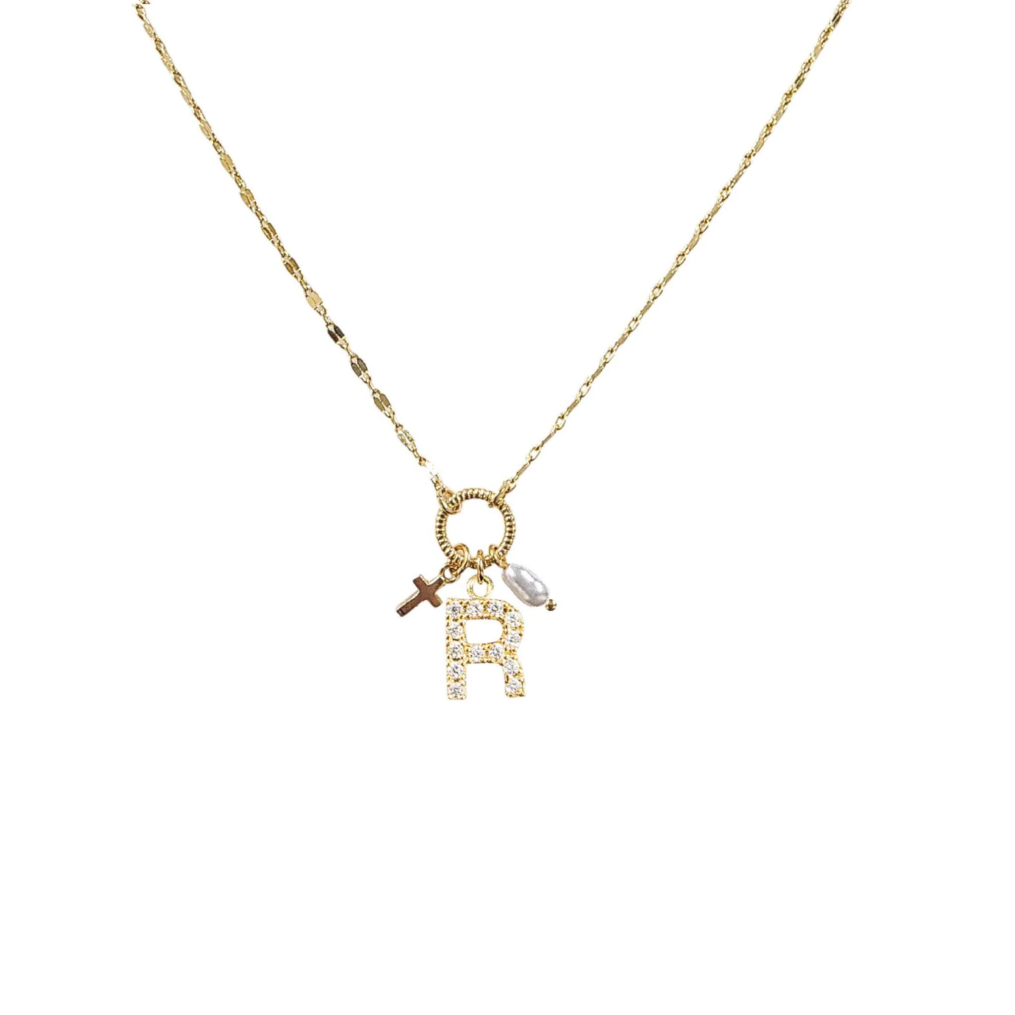 Gold Initial Charm Necklace - Image 10