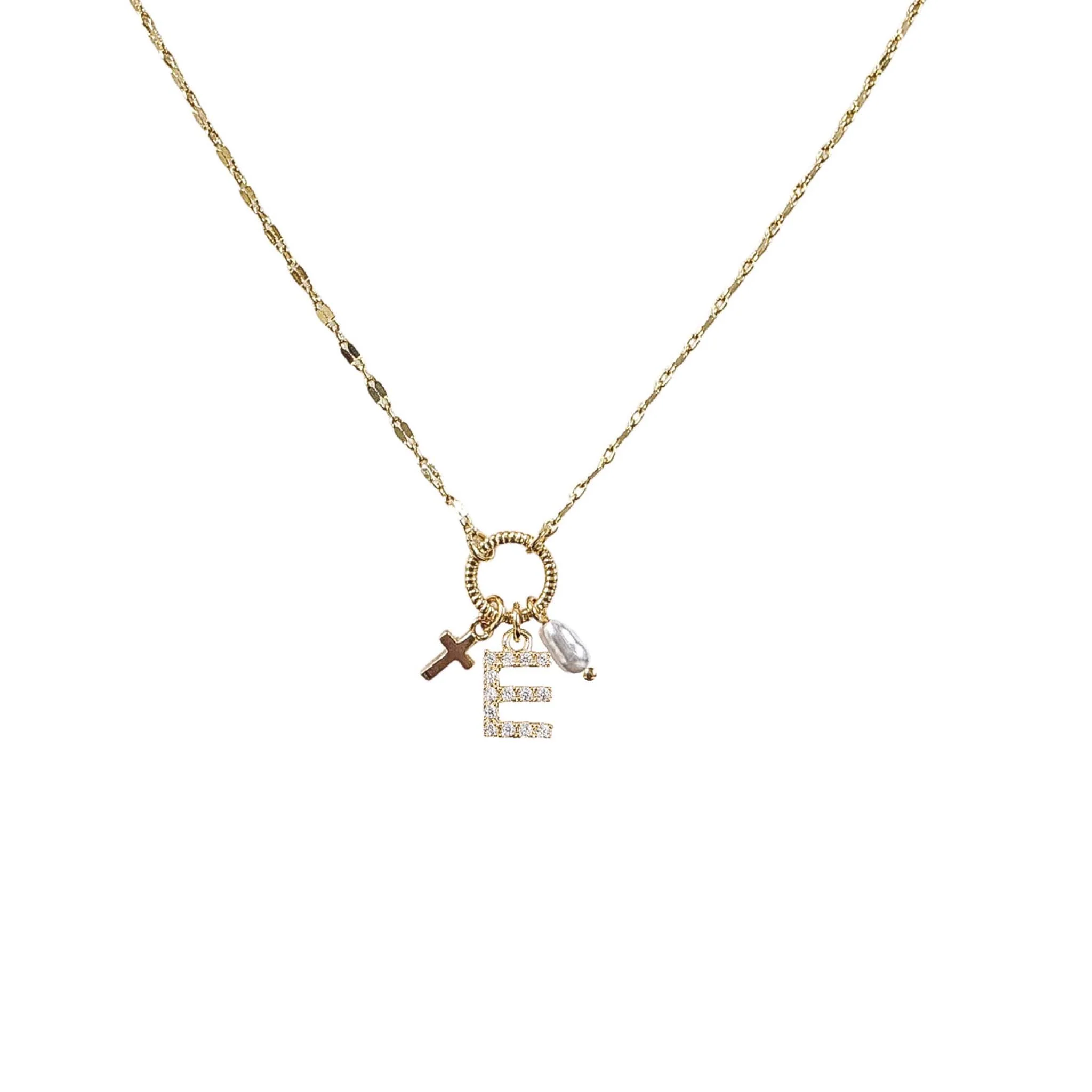 Gold Initial Charm Necklace - Image 4
