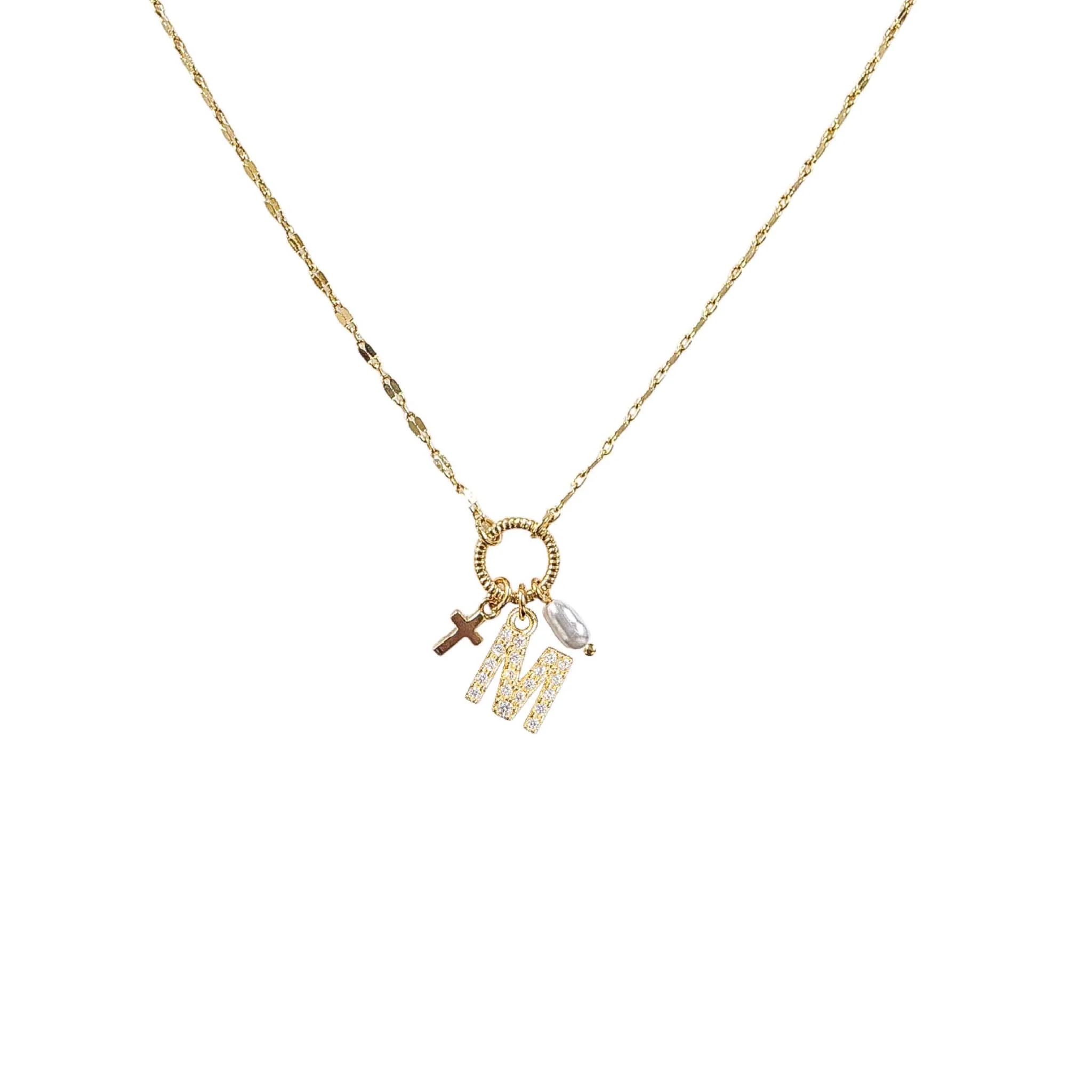 Gold Initial Charm Necklace - Image 9