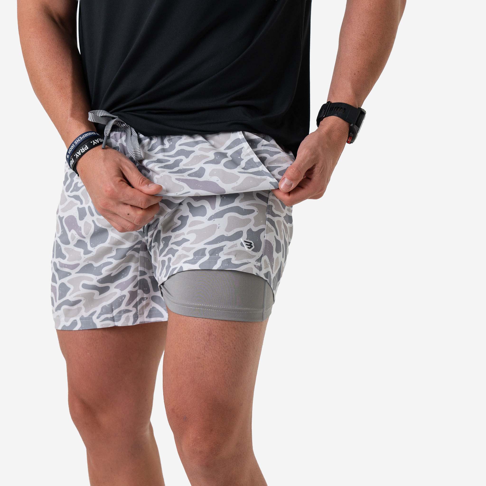 Athletic Shorts in White Camo - Image 2