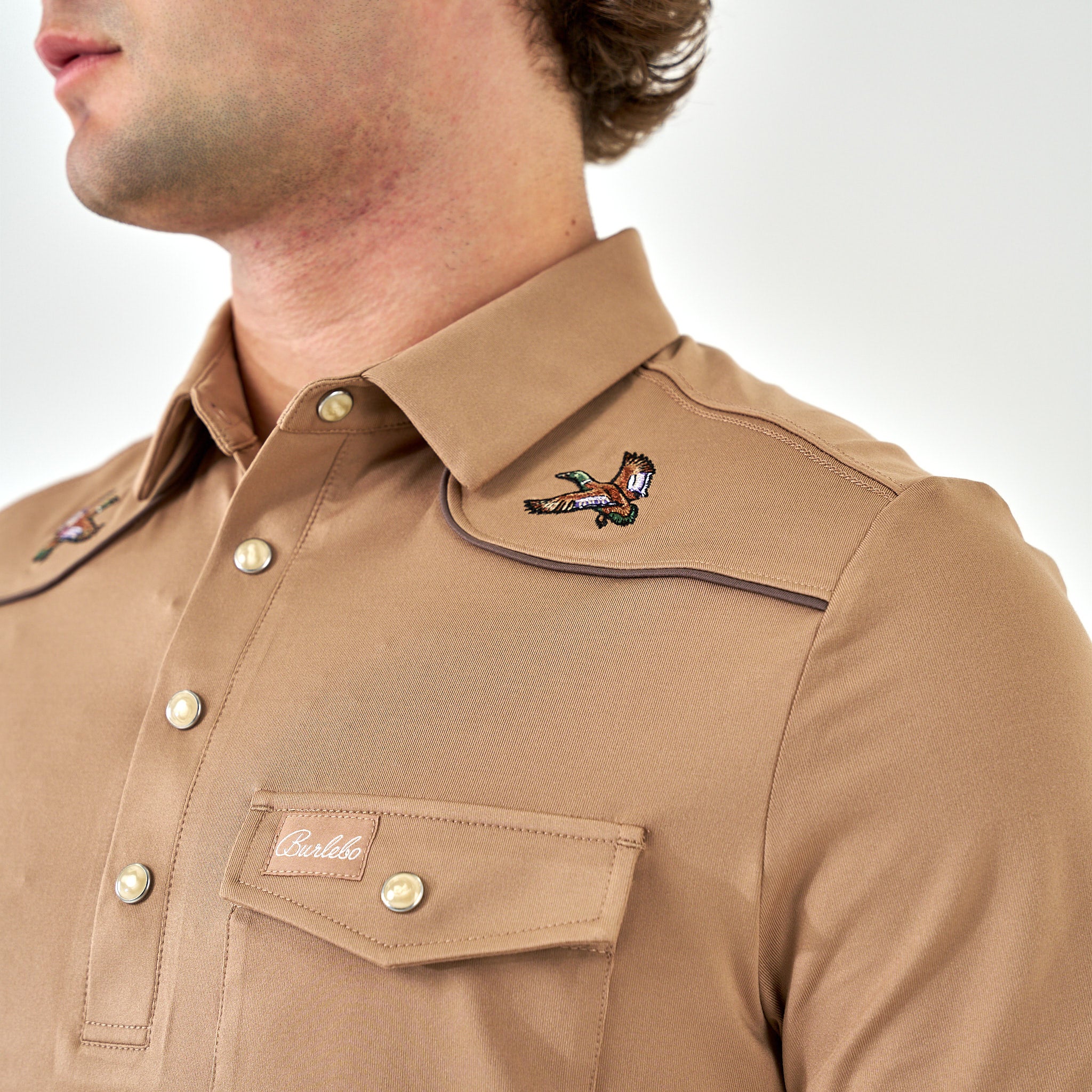 Mallard Khaki Performance Snap Polo - Image 2