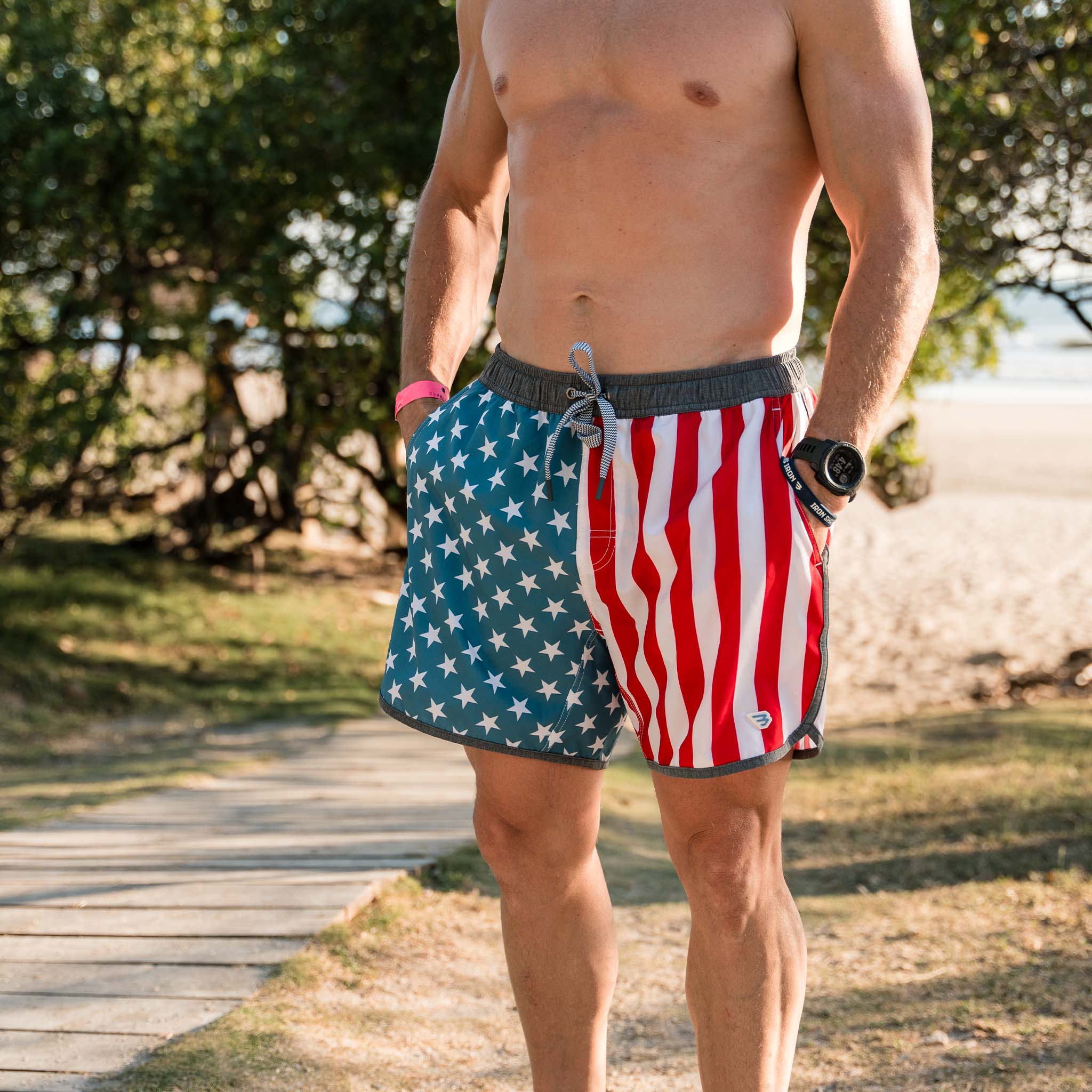 Men's Swim Trunks in Throwback USA - Image 5