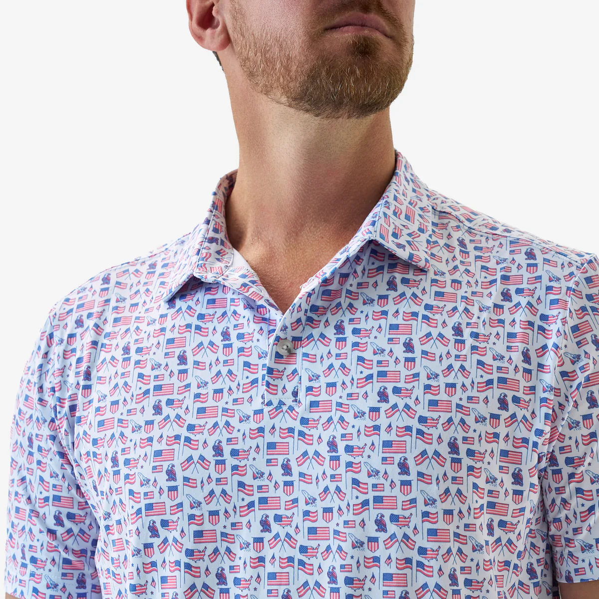 Old Glory Short Sleeve Performance Polo - Image 2