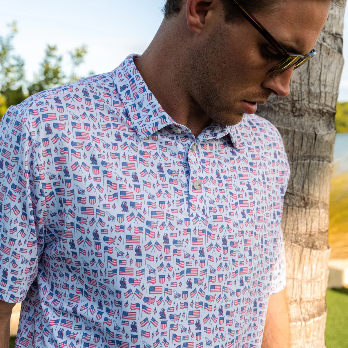 Old Glory Short Sleeve Performance Polo - Image 5