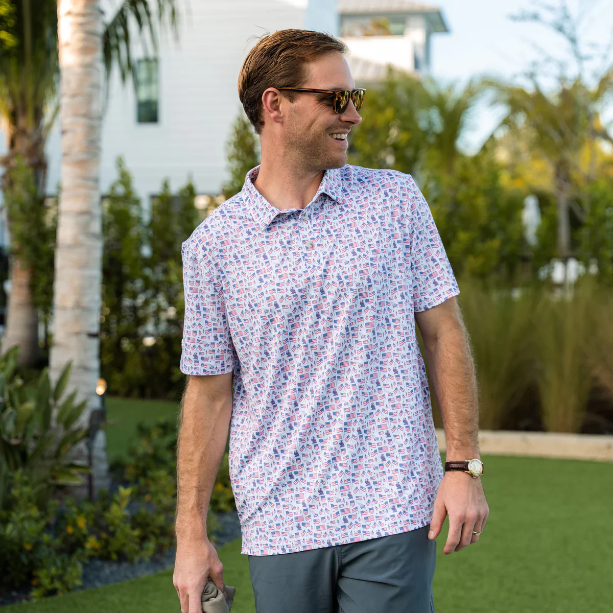 Old Glory Short Sleeve Performance Polo - Image 7