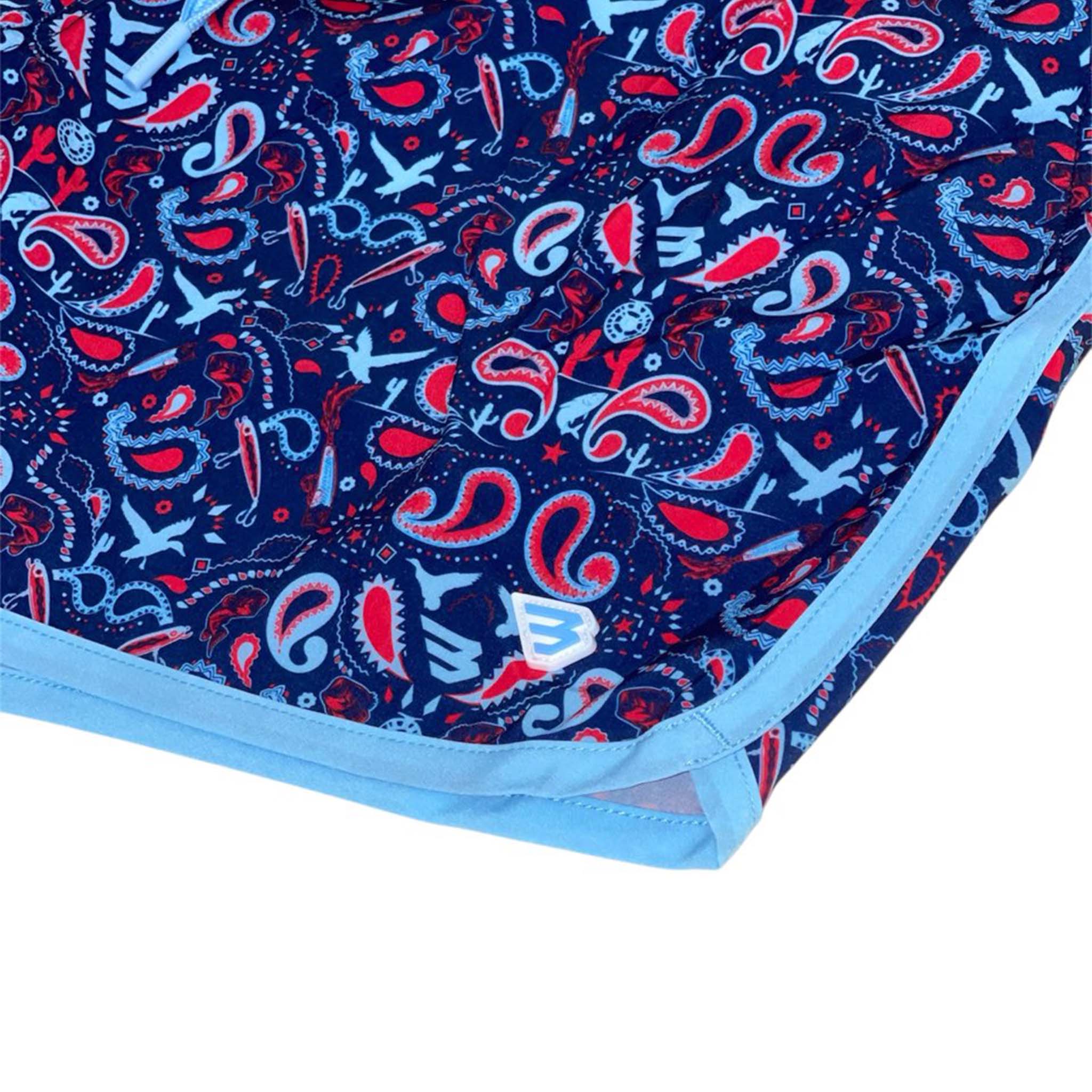 Men's Swim Trunks in Patriotic Paisley - Image 3
