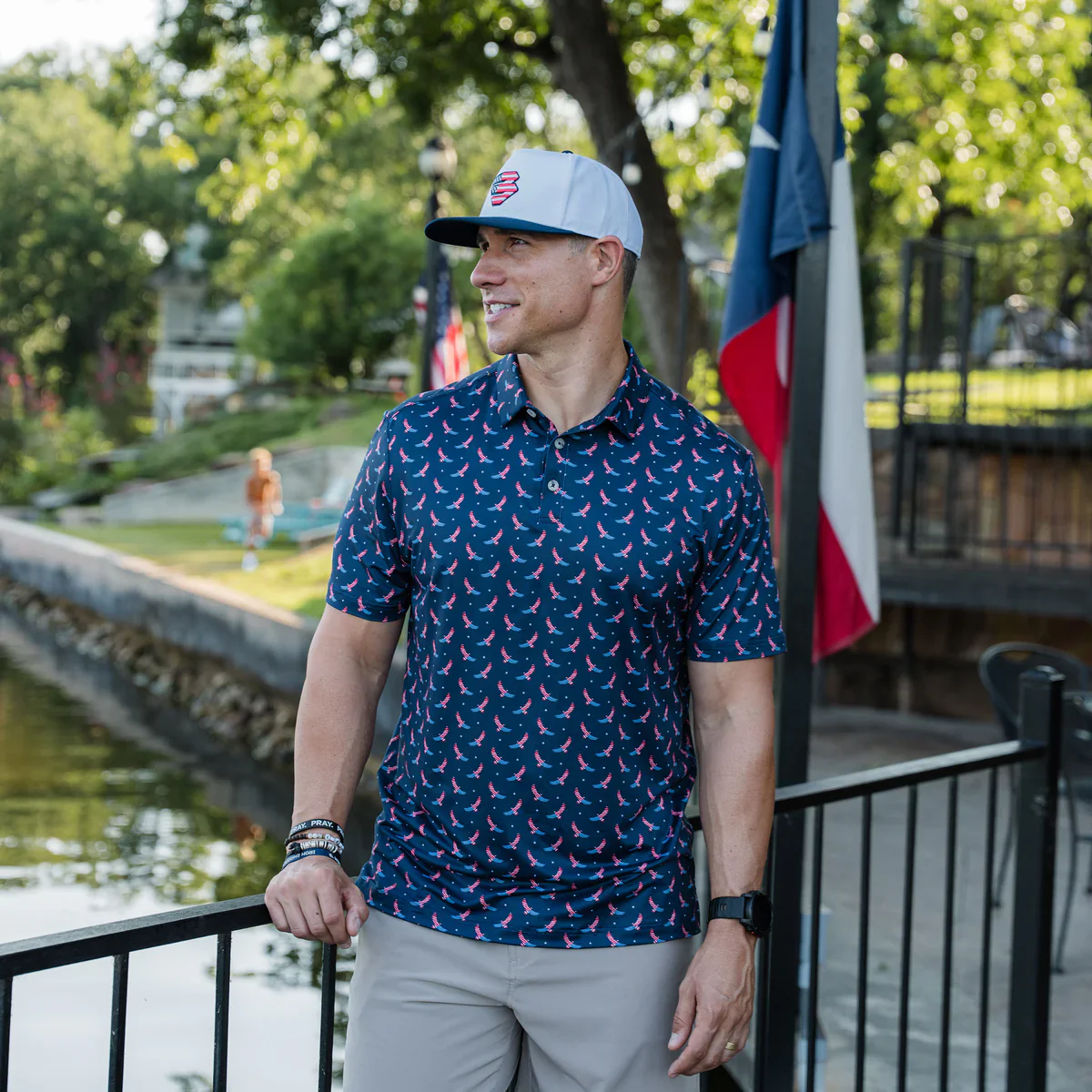 USA Eagle Short Sleeve Performance Polo - Image 4