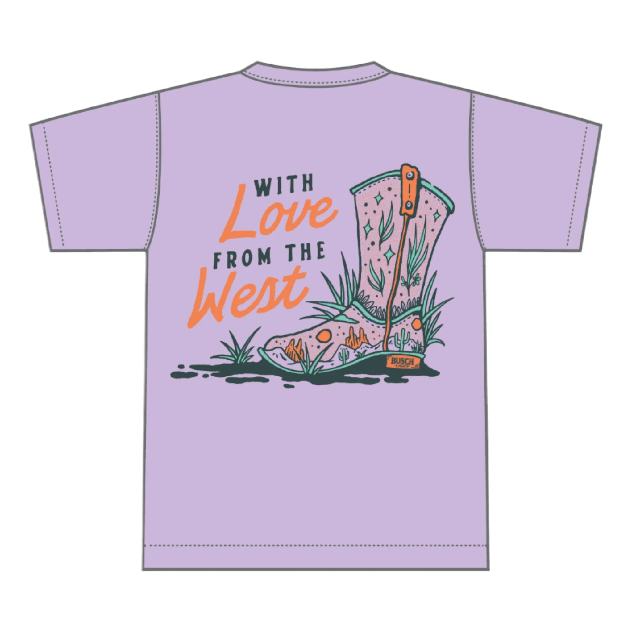Busch Light Love From the West Short Sleeve T-Shirt in Purple