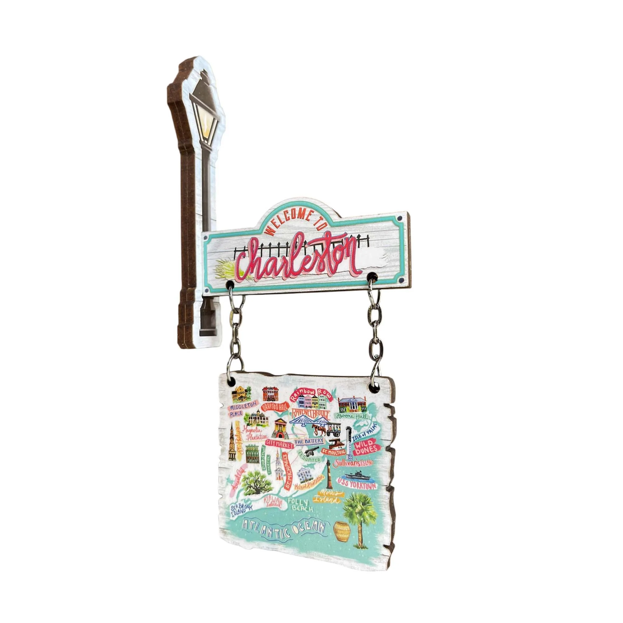 Charleston Collage Lamp Post Magnet