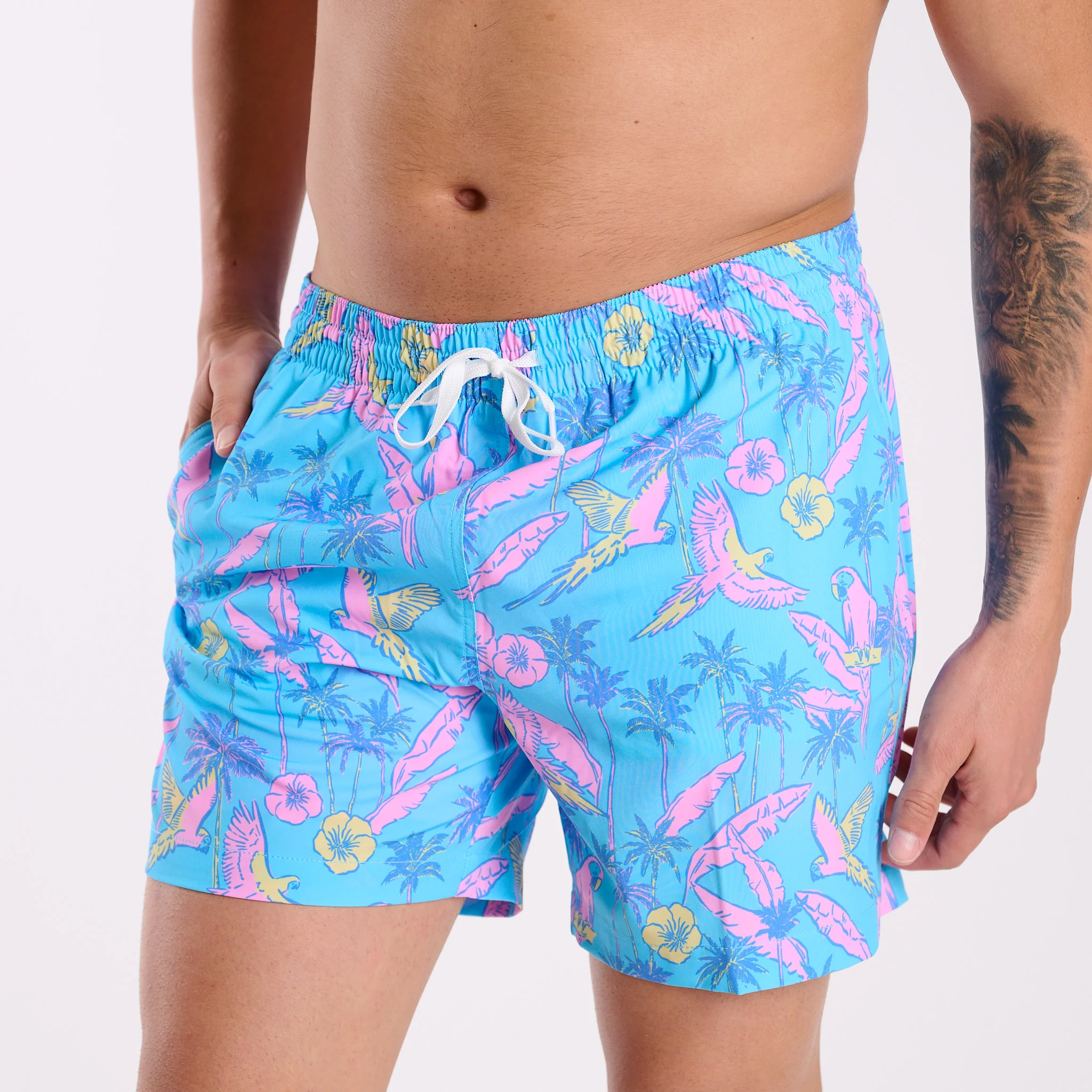 The Flock Parties 5.5 Inch Lined Swim Shorts - Image 4