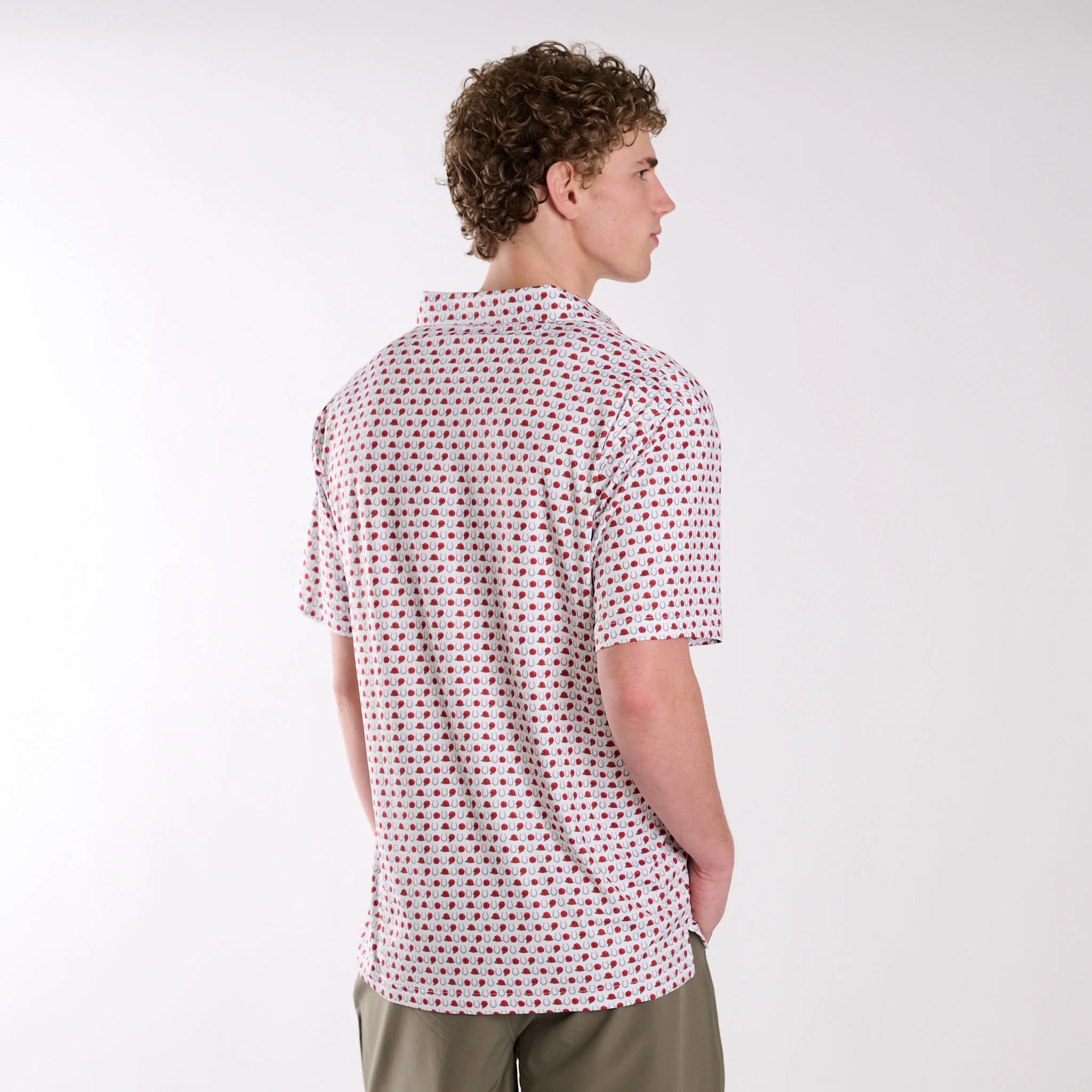 Kentucky Horseshoe and Roses Printed Polo - Image 5