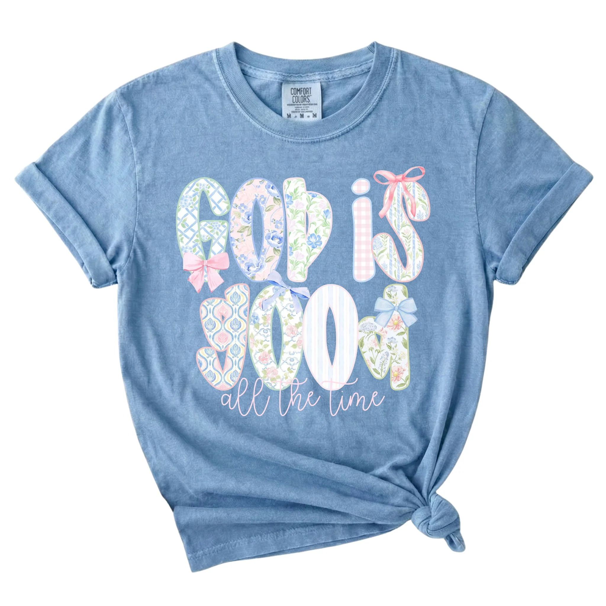 God Is Good Patchwork Short Sleeve T-Shirt