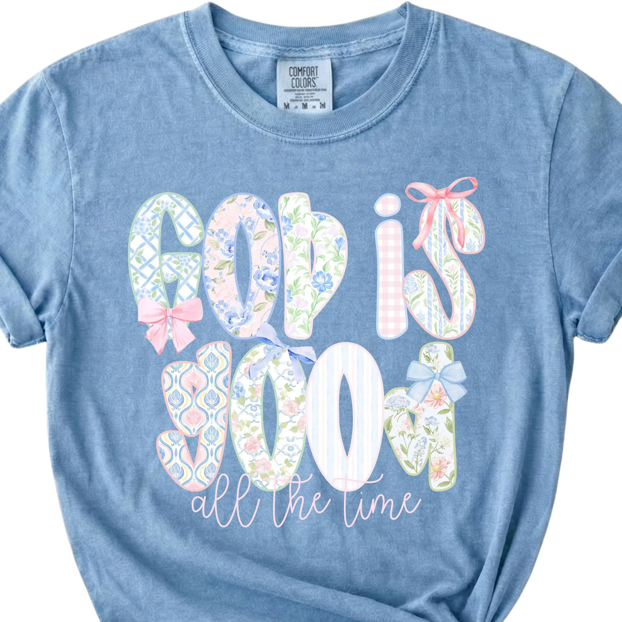 God Is Good Patchwork Short Sleeve T-Shirt - Image 2