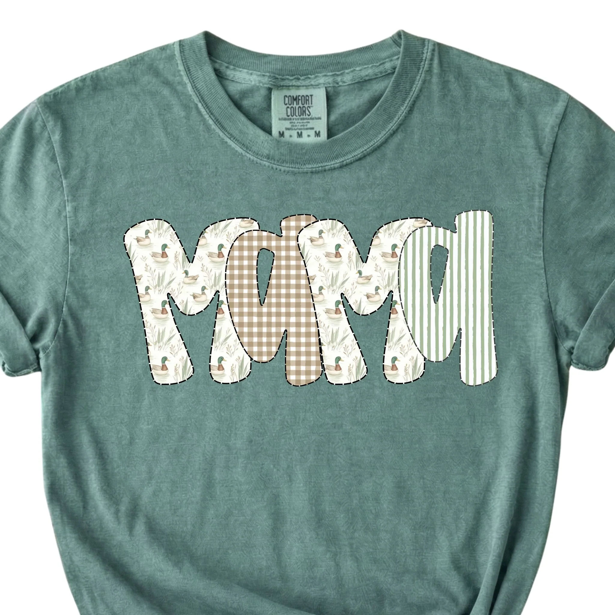 Mama Dark Patchwork Short Sleeve T-Shirt - Image 2