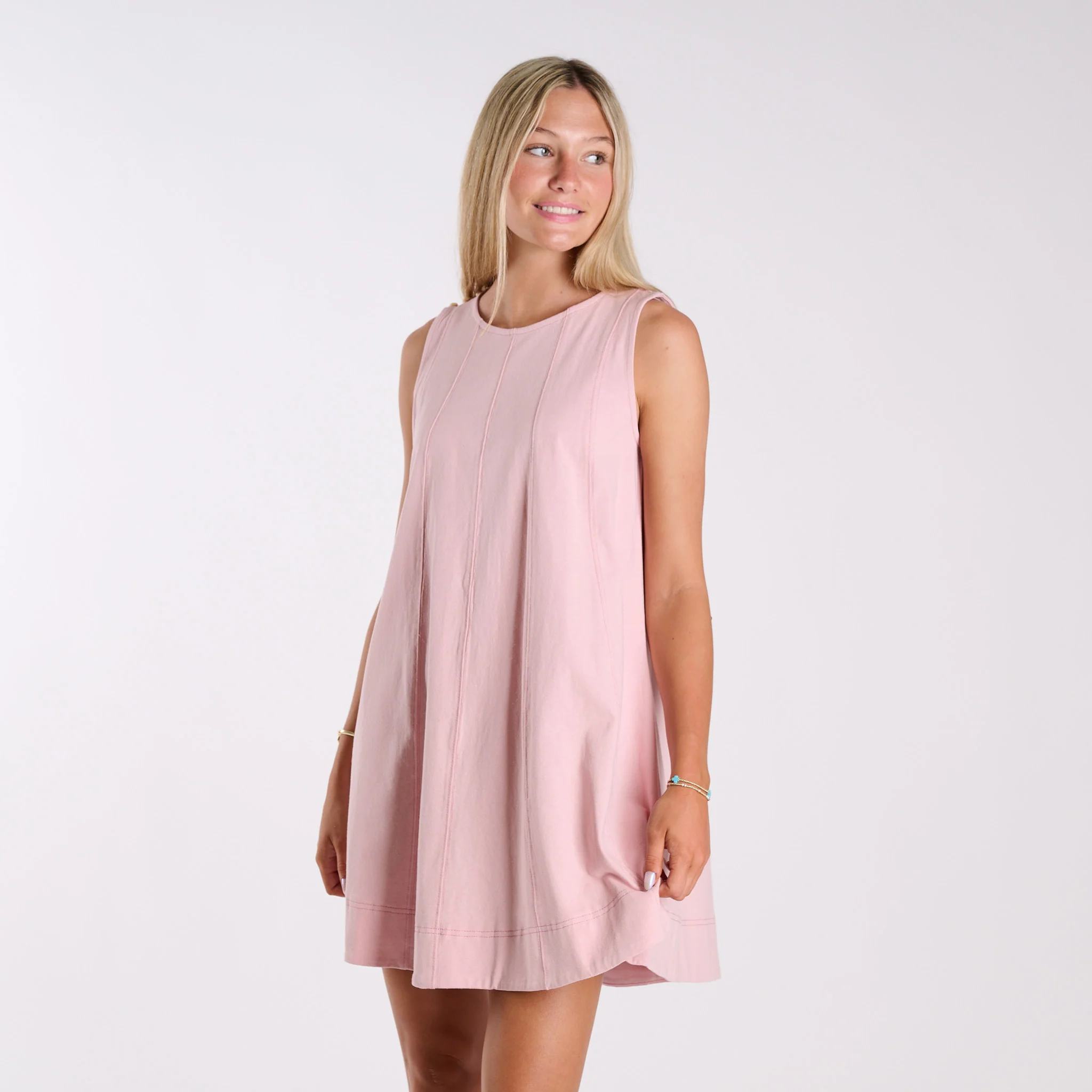 A Line Stitch Mini Dress - Image 2