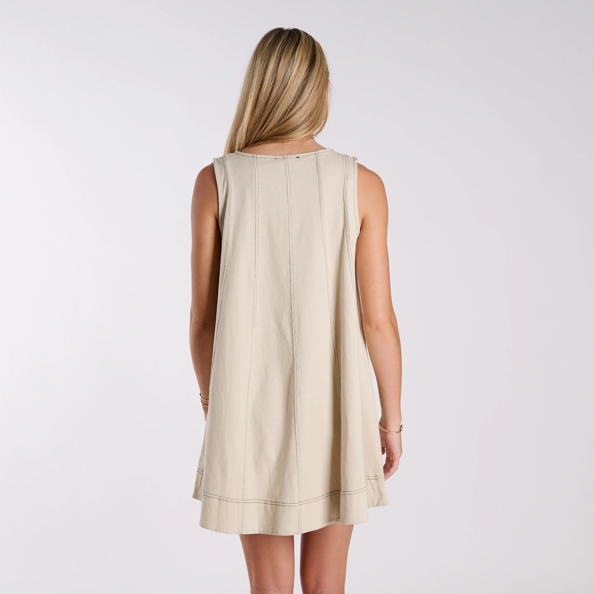 A Line Stitch Mini Dress - Image 7