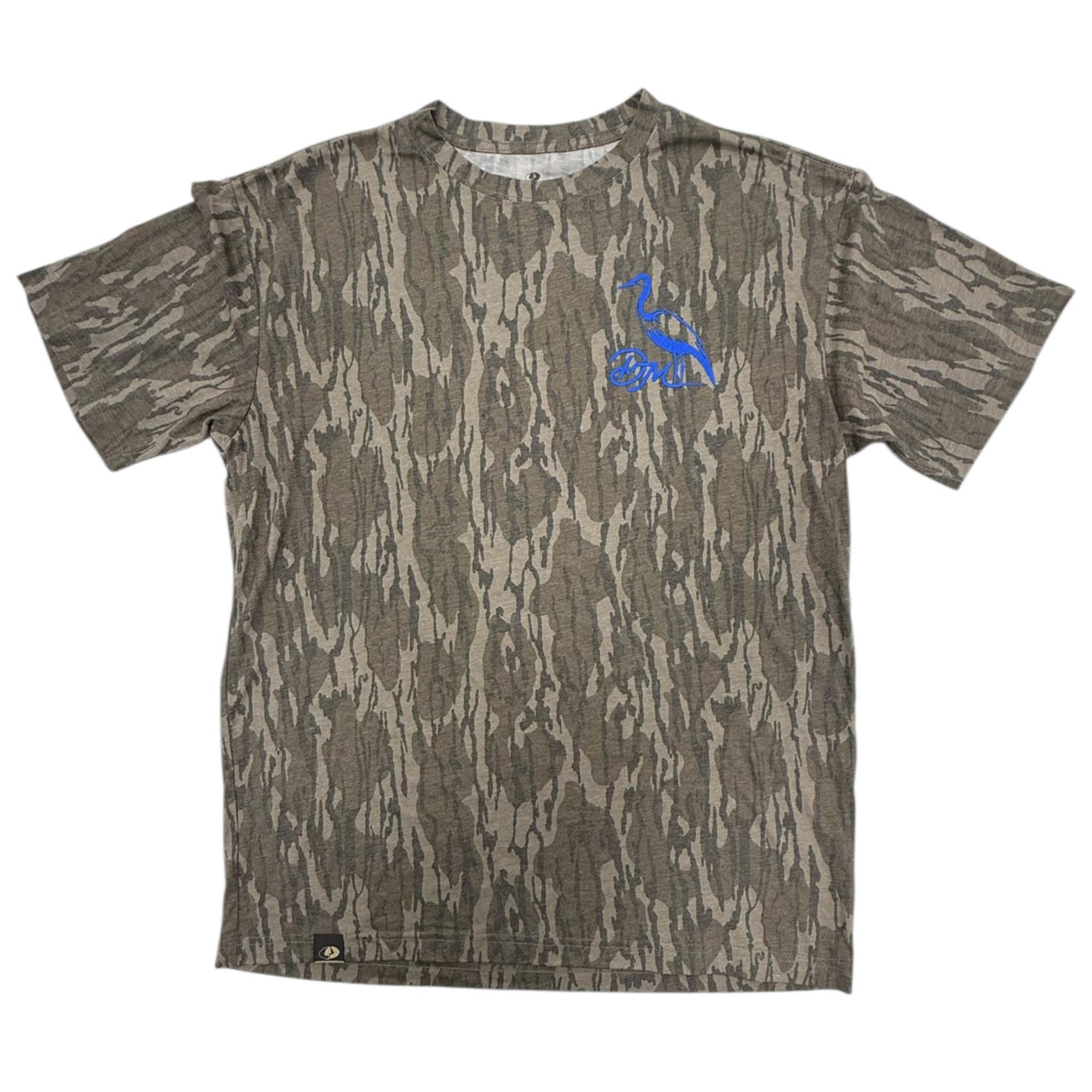 Blue Logo Short Sleeve T-Shirt in Mossy Oak Bottomland Camo - Image 2