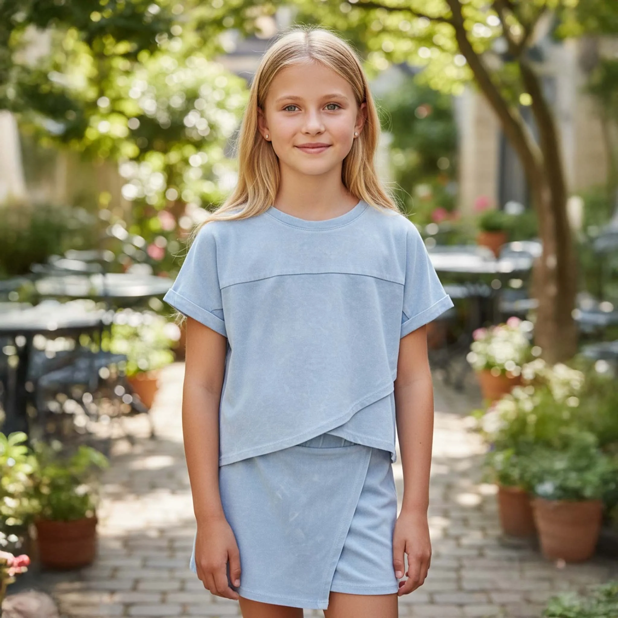 Youth Tulip Hem Short Sleeve Crossover Top - Image 11