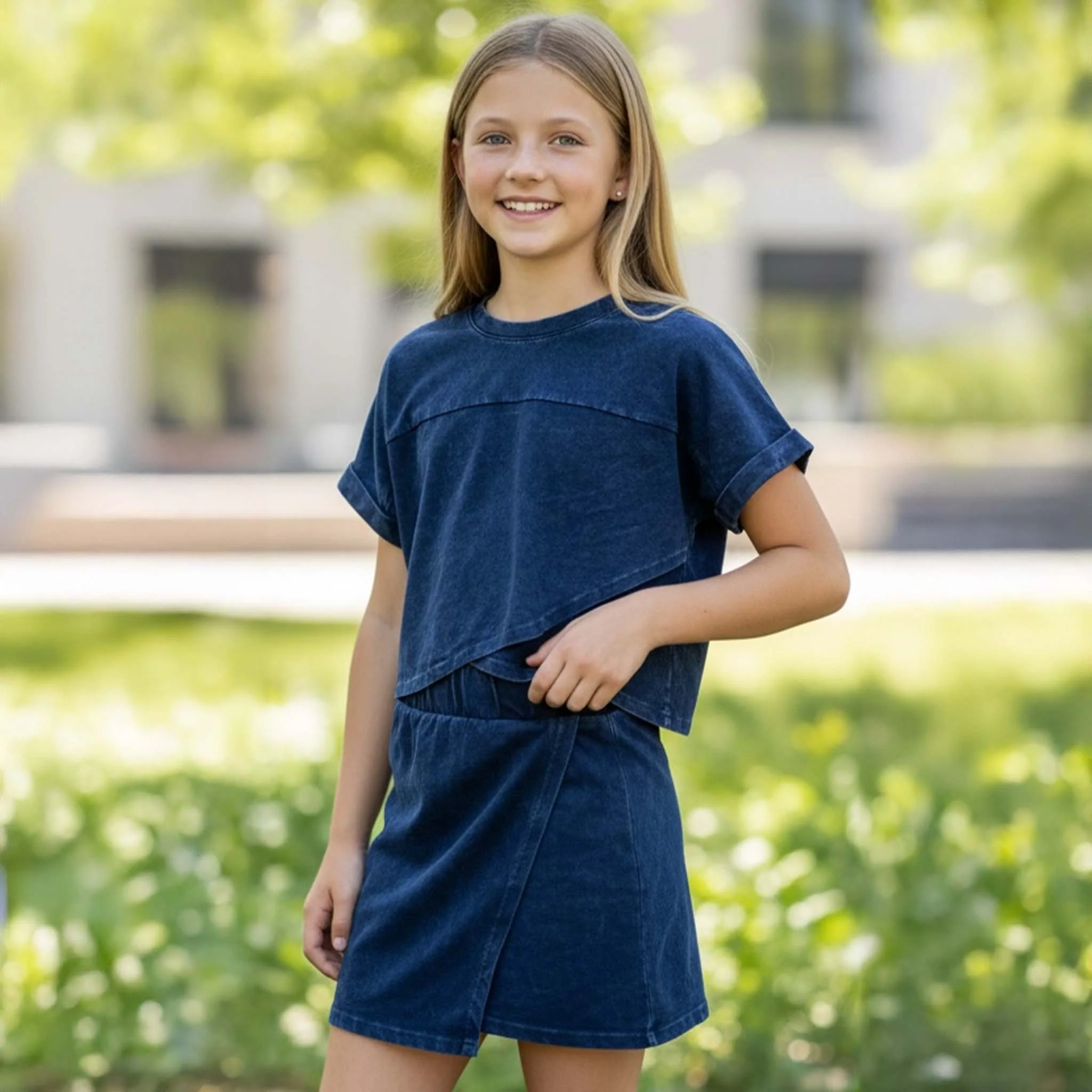 Youth Tulip Hem Short Sleeve Crossover Top - Image 13