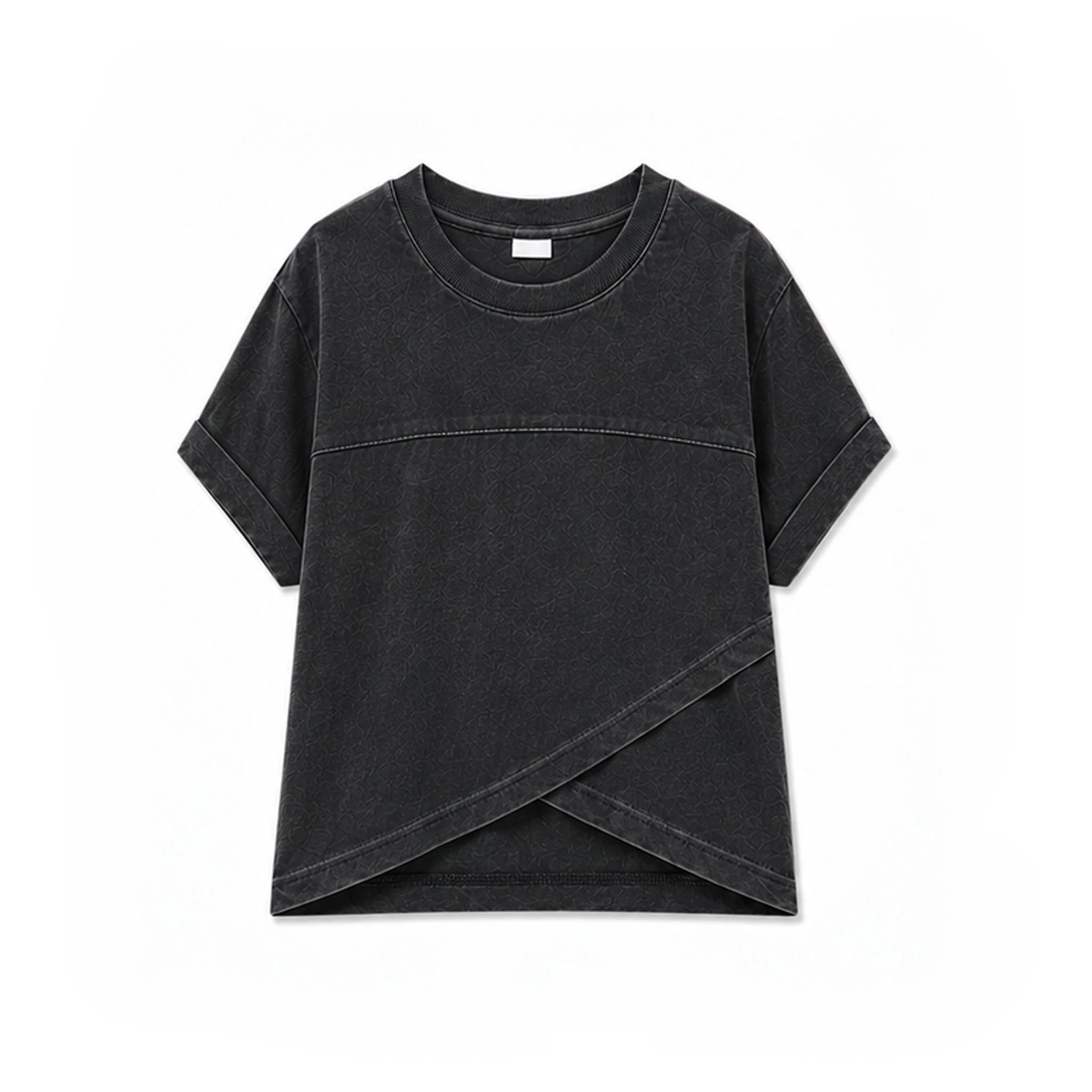 Youth Tulip Hem Short Sleeve Crossover Top - Image 2