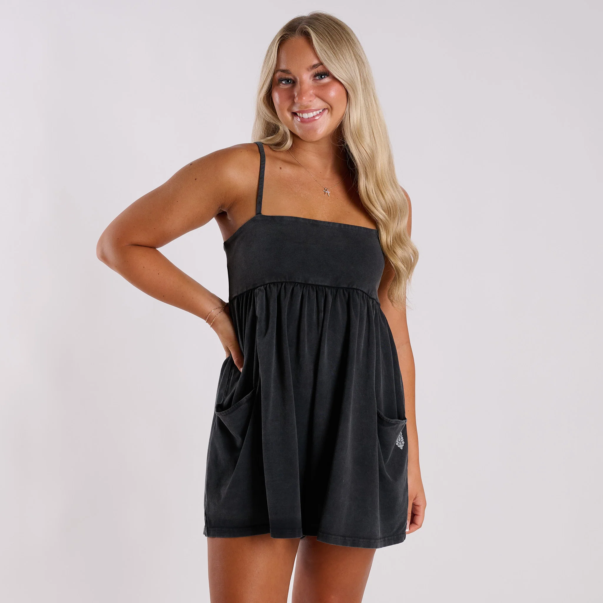 FP Movement Hot Shot Strappy Romper in Black - Image 2