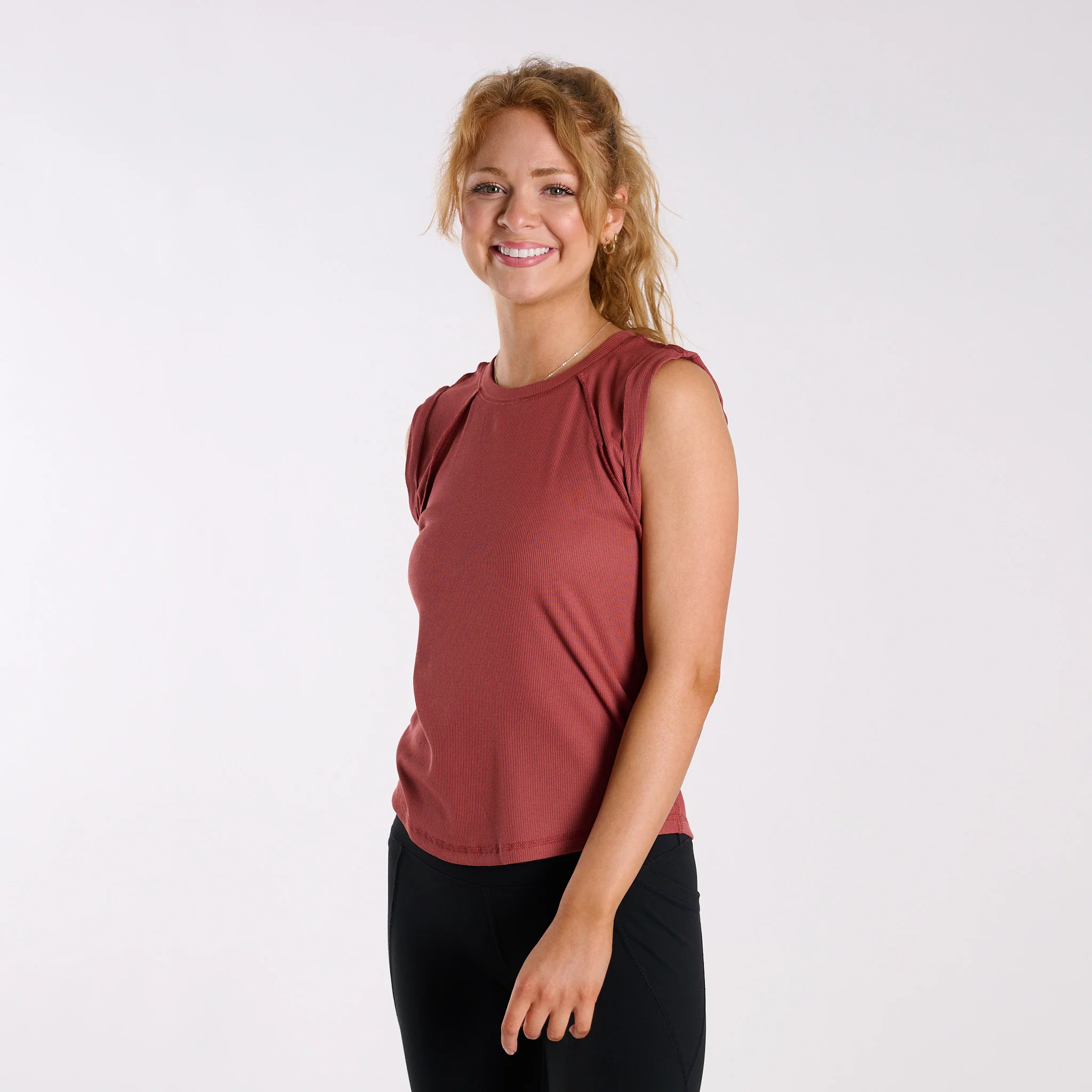 FP Movement Love My Twist Muscle Tank in Fried Clay - Image 3