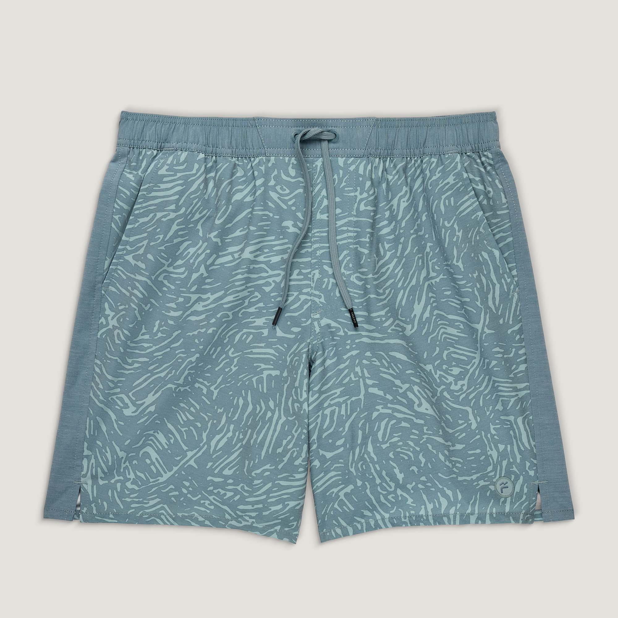 Palmera Swim Trunks in Tidal Flow Print Stormy Sea