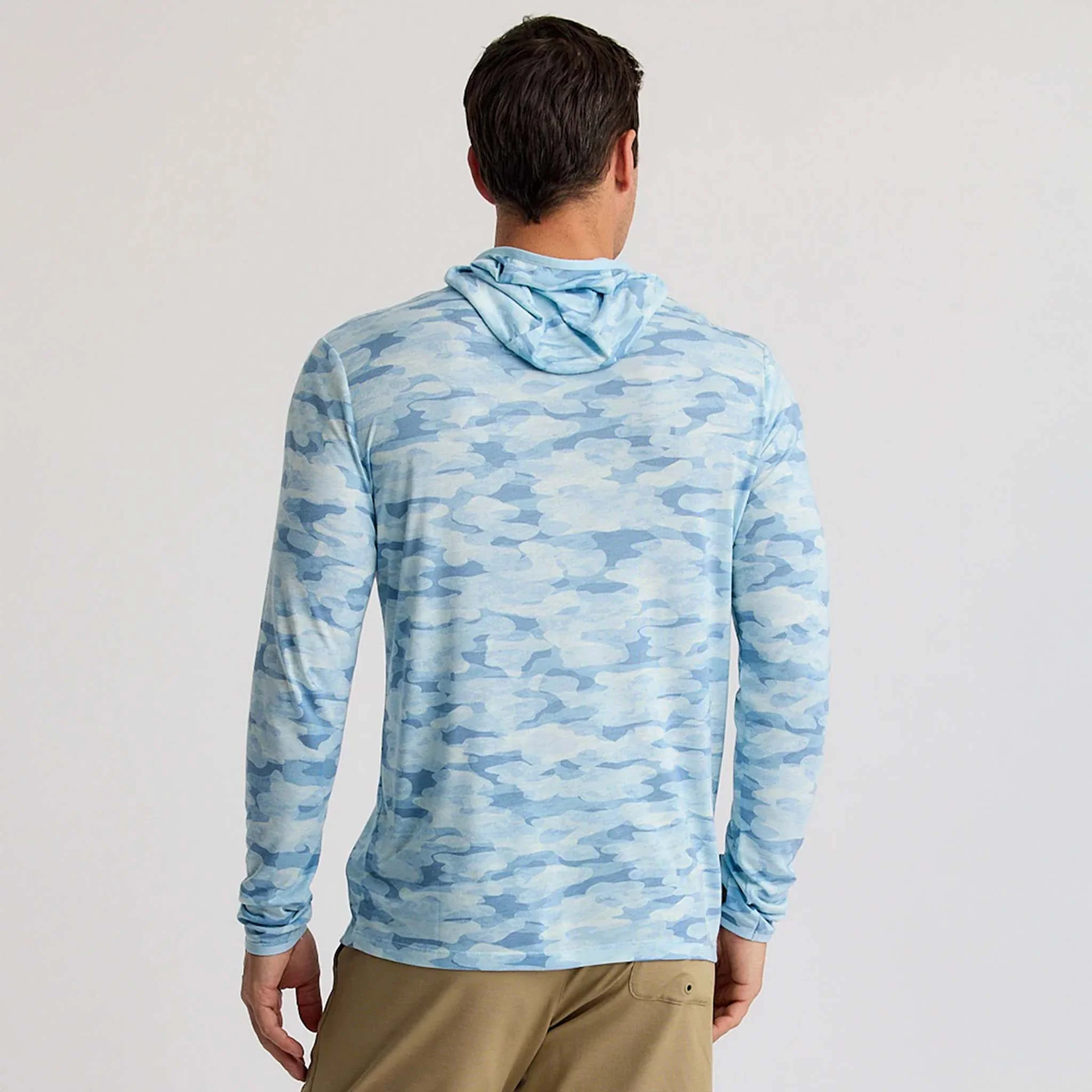 Long Sleeve Lightweight Hoodie in Seasmoke Blue Camo - Image 3