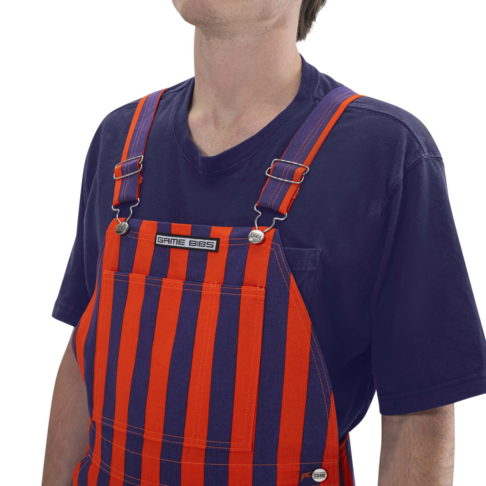 Orange & Purple Striped Game Bib Overalls - Image 3