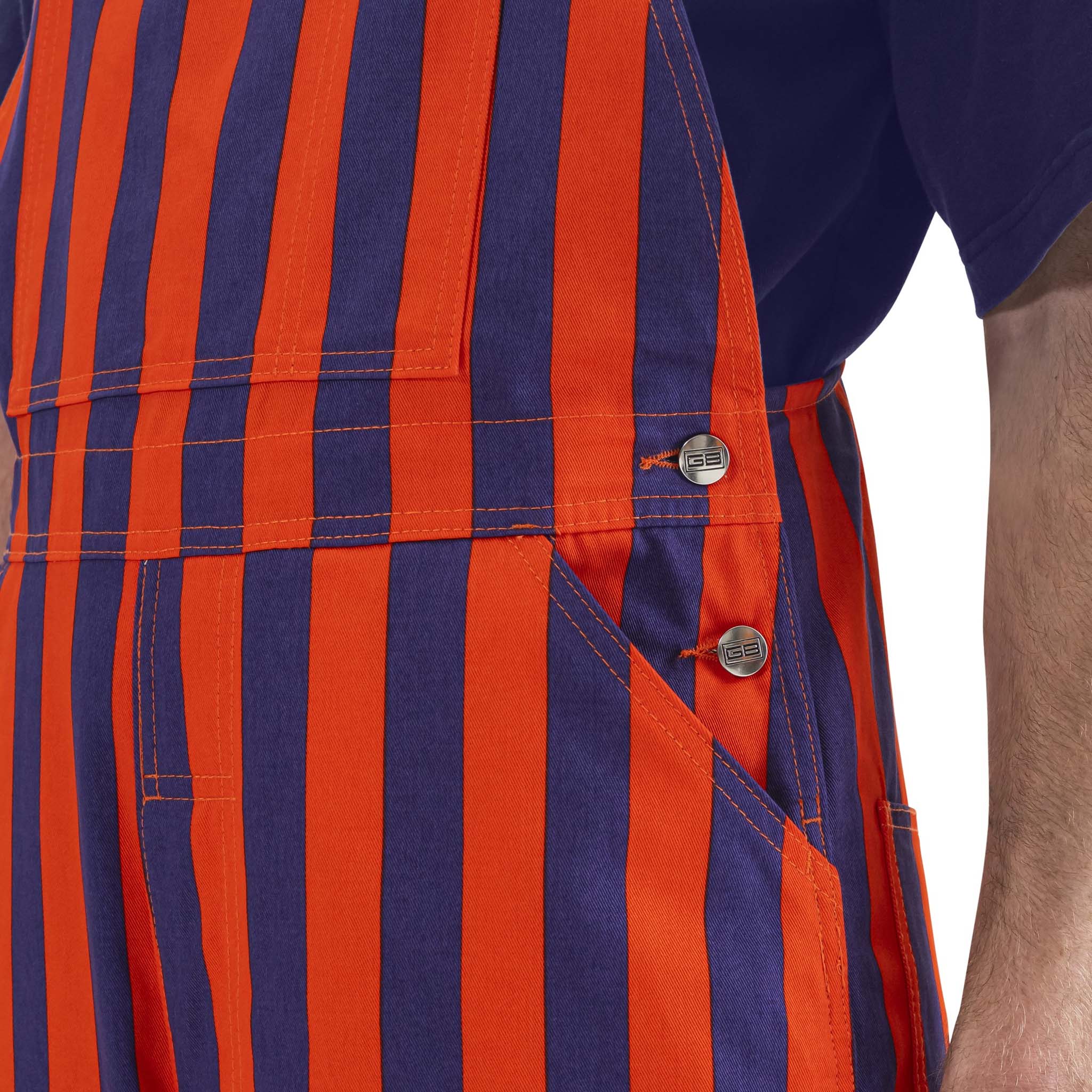 Orange & Purple Striped Game Bib Overalls - Image 4