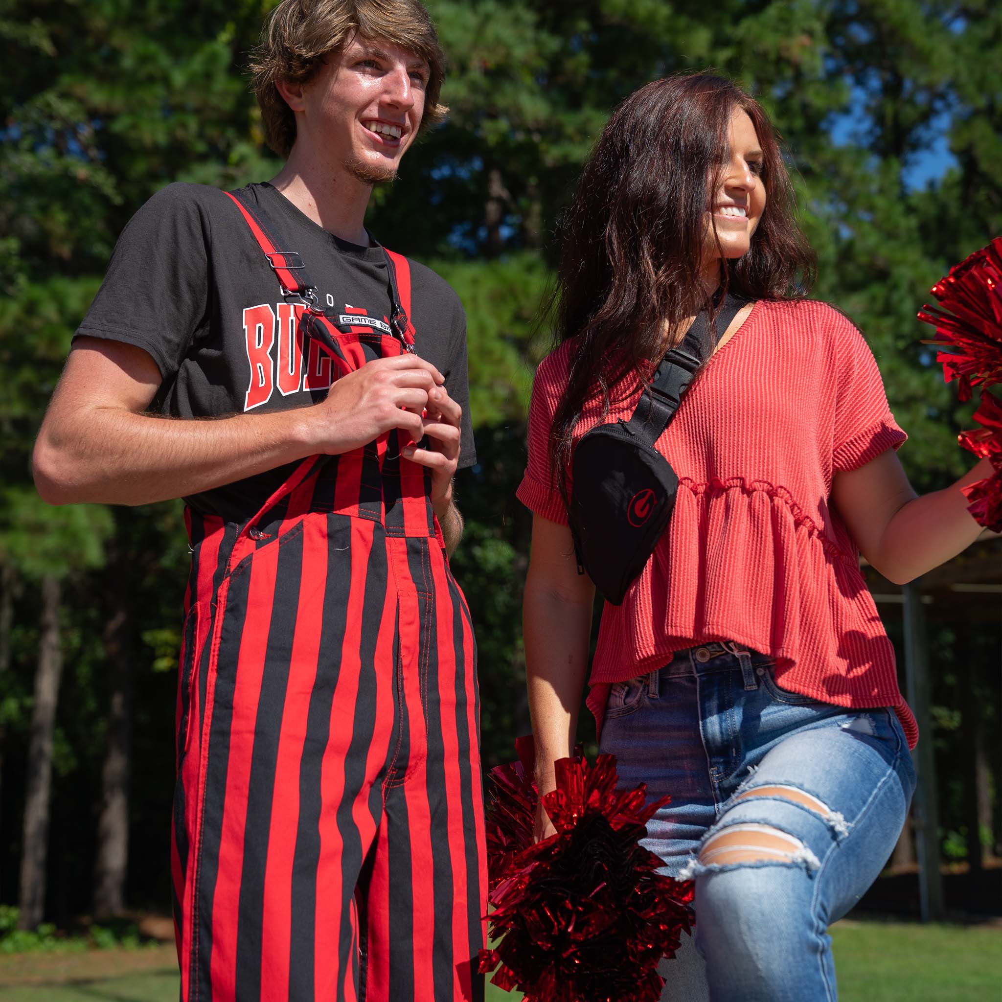 Red and Black Overall Bibs - Image 8