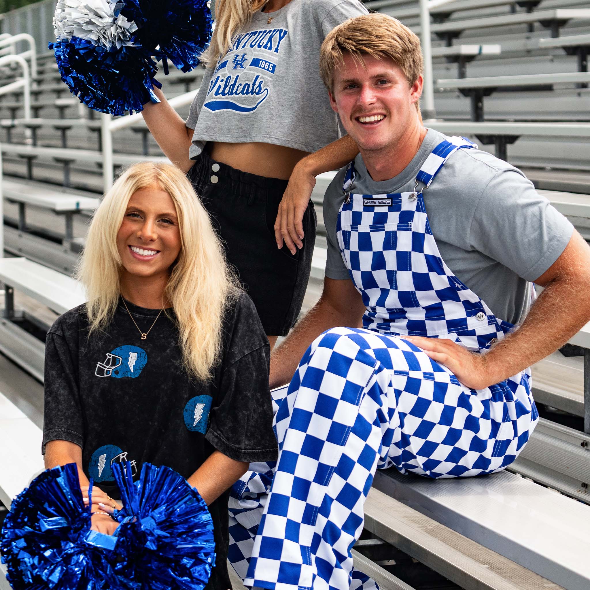Royal Blue and White Overall Bibs - Image 6