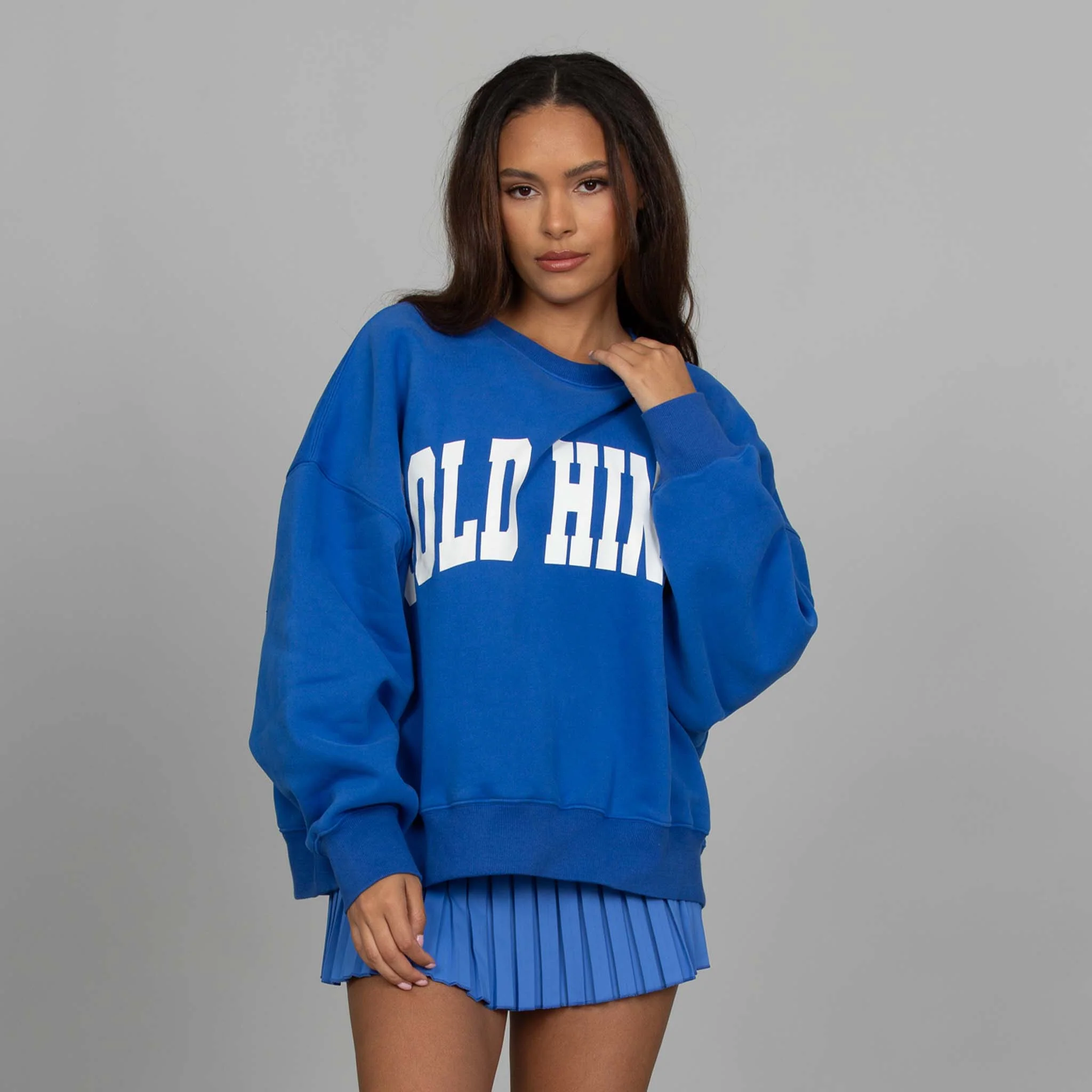 Gold Hinge Arch Crewneck Sweatshirt in Blue Jay - Image 3