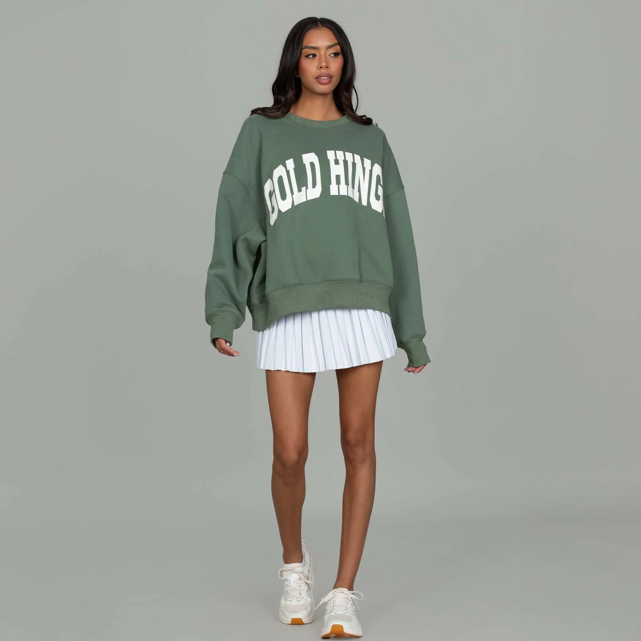 Gold Hinge Arch Crewneck Sweatshirt in Sea Spray - Image 2