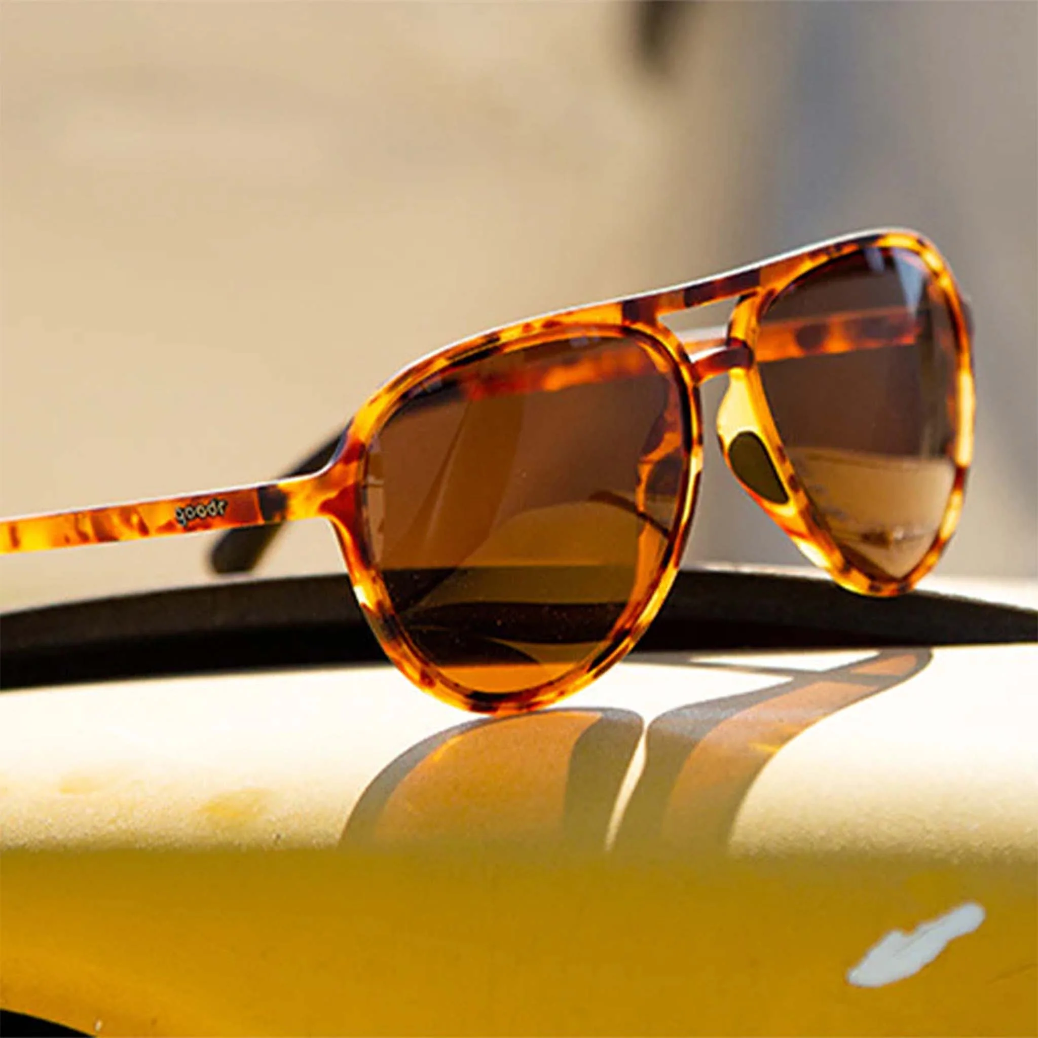 Goodr Mach G Amelia Earhart Ghosted Me Sunglasses in Tortoise - Image 3