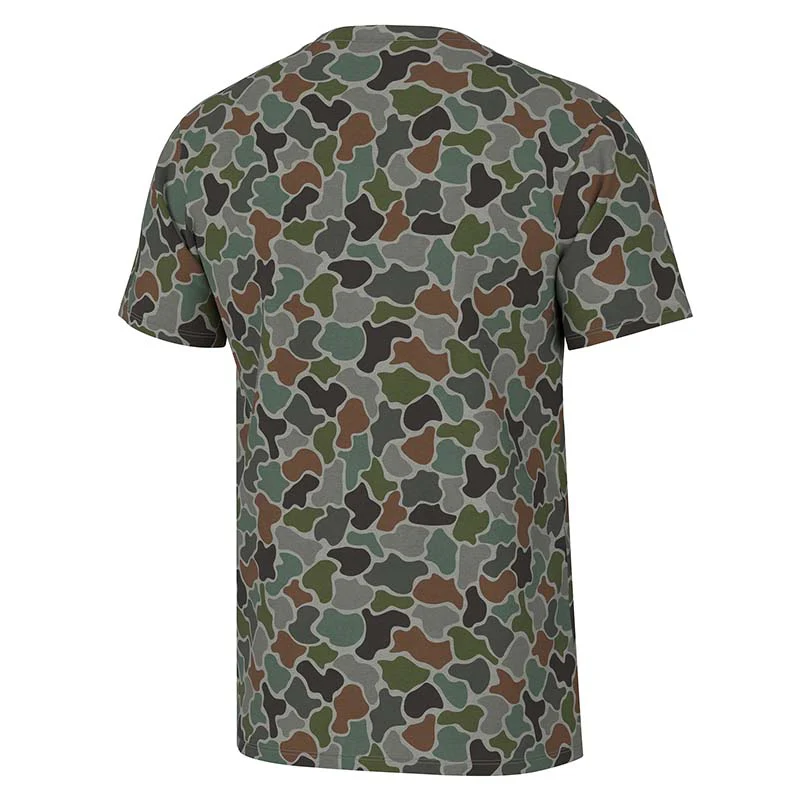 Heather Blend Crewneck Short Sleeve T-Shirt in Forest Camo - Image 2