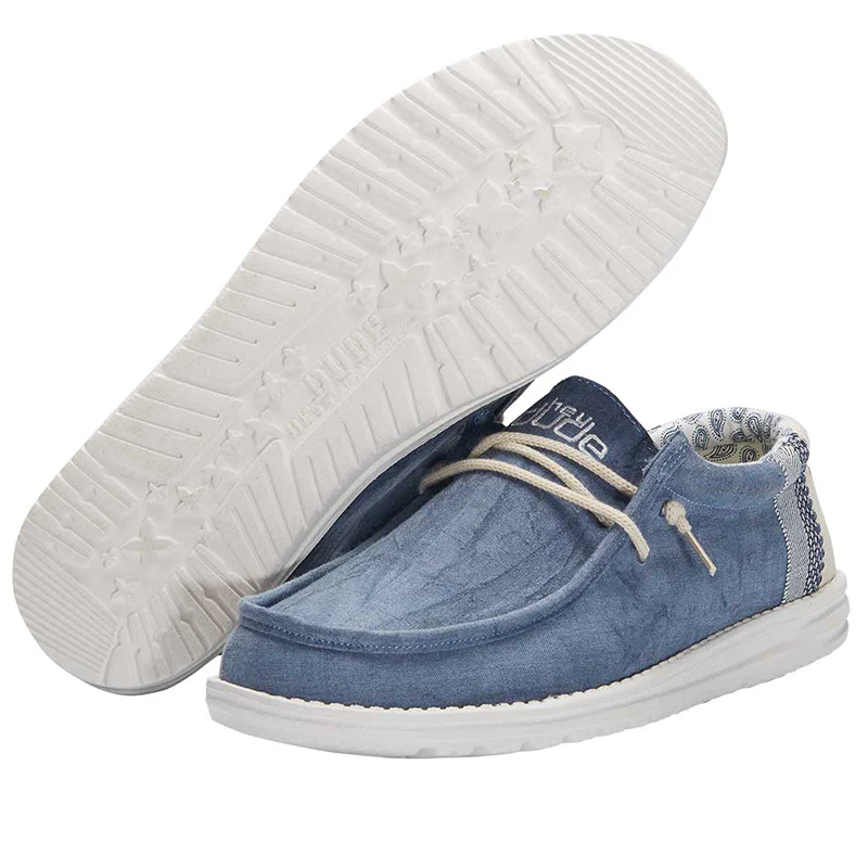 Men's Wally Linen Shoe in Natural Blue - Image 3