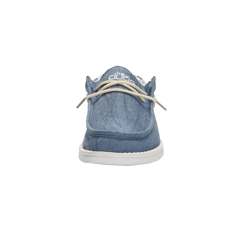 Men's Wally Linen Shoe in Natural Blue - Image 4