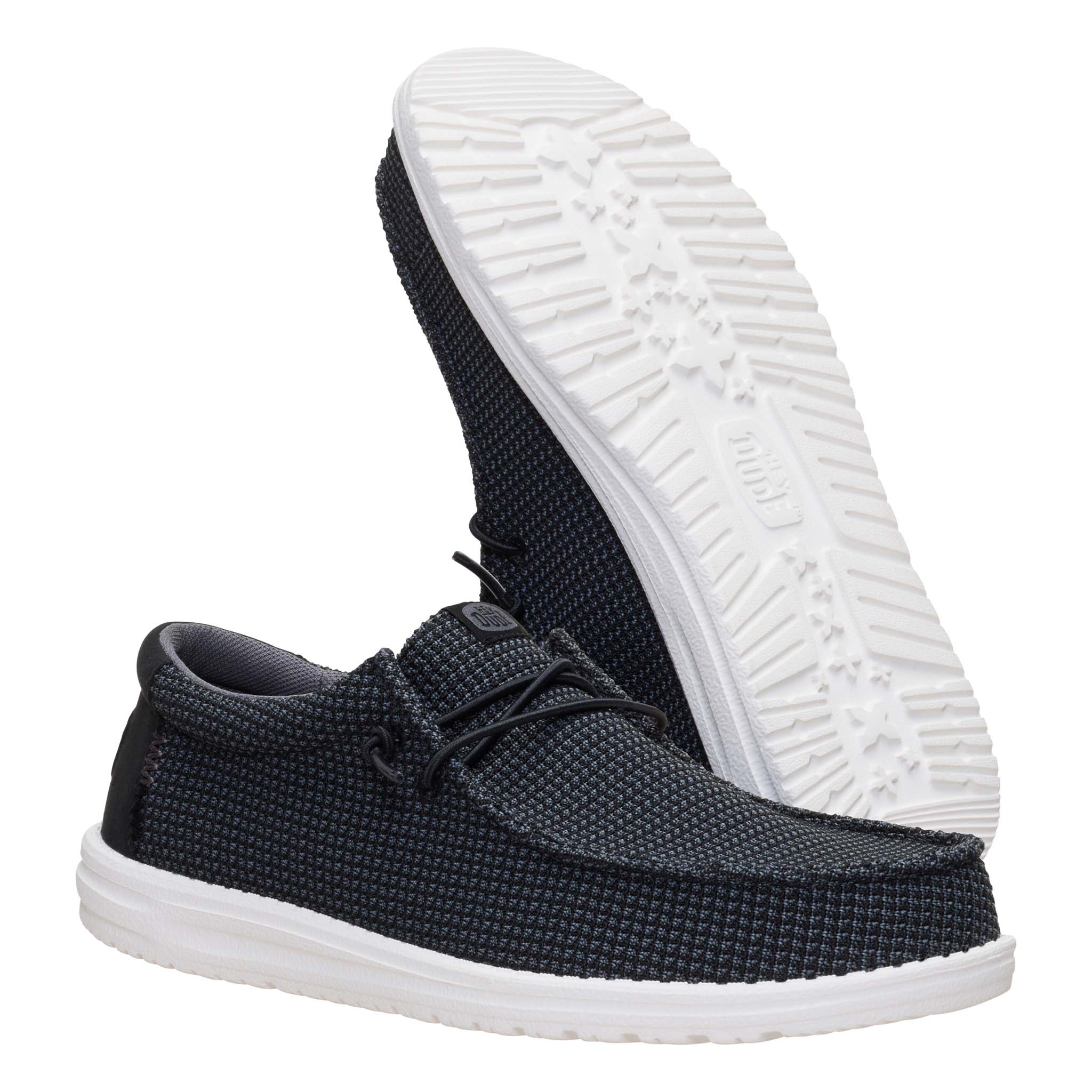 Men's Wally Stretch Jersey Shoes in Black and White - Image 2